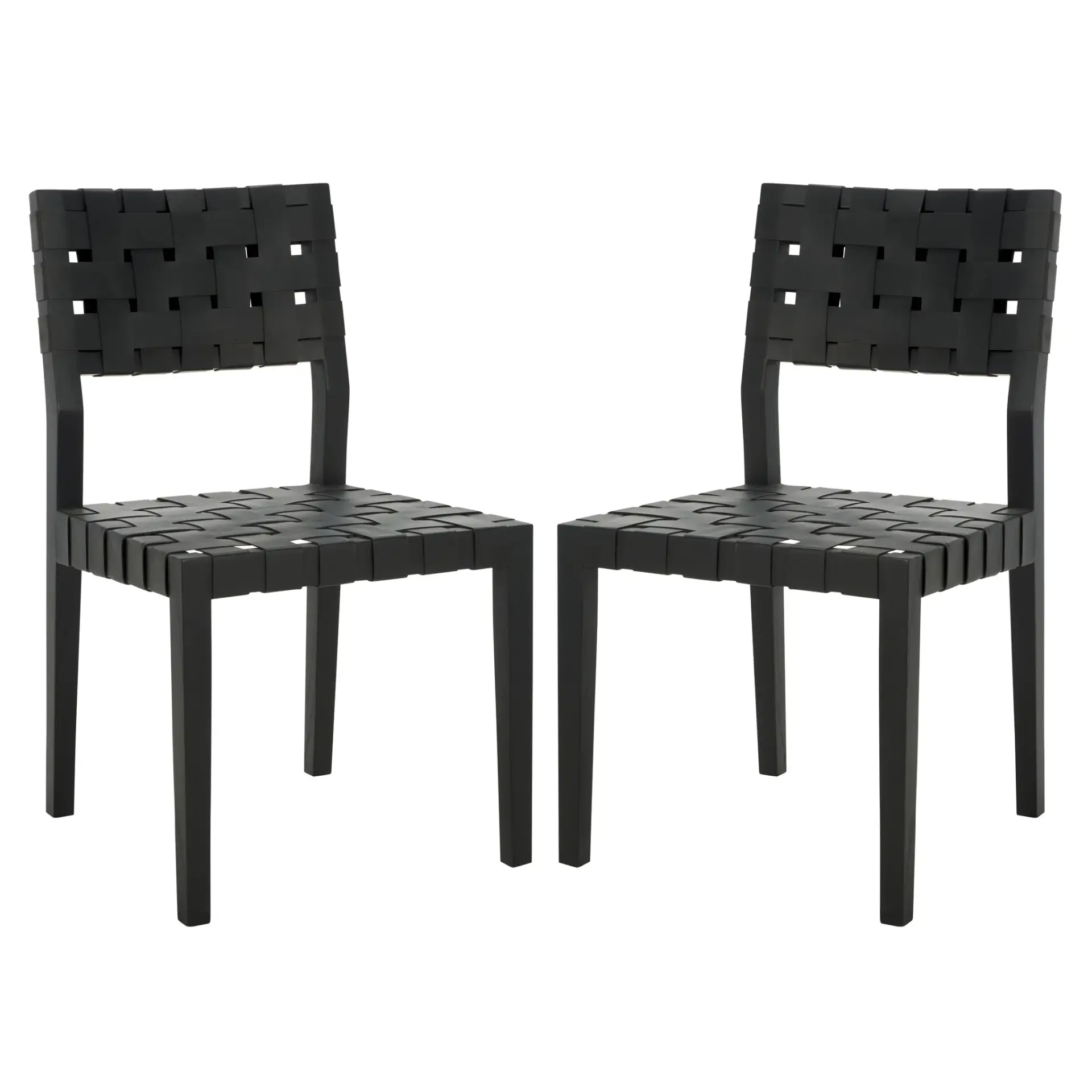 Bette Woven Leather Dining Chair (Set of 2)