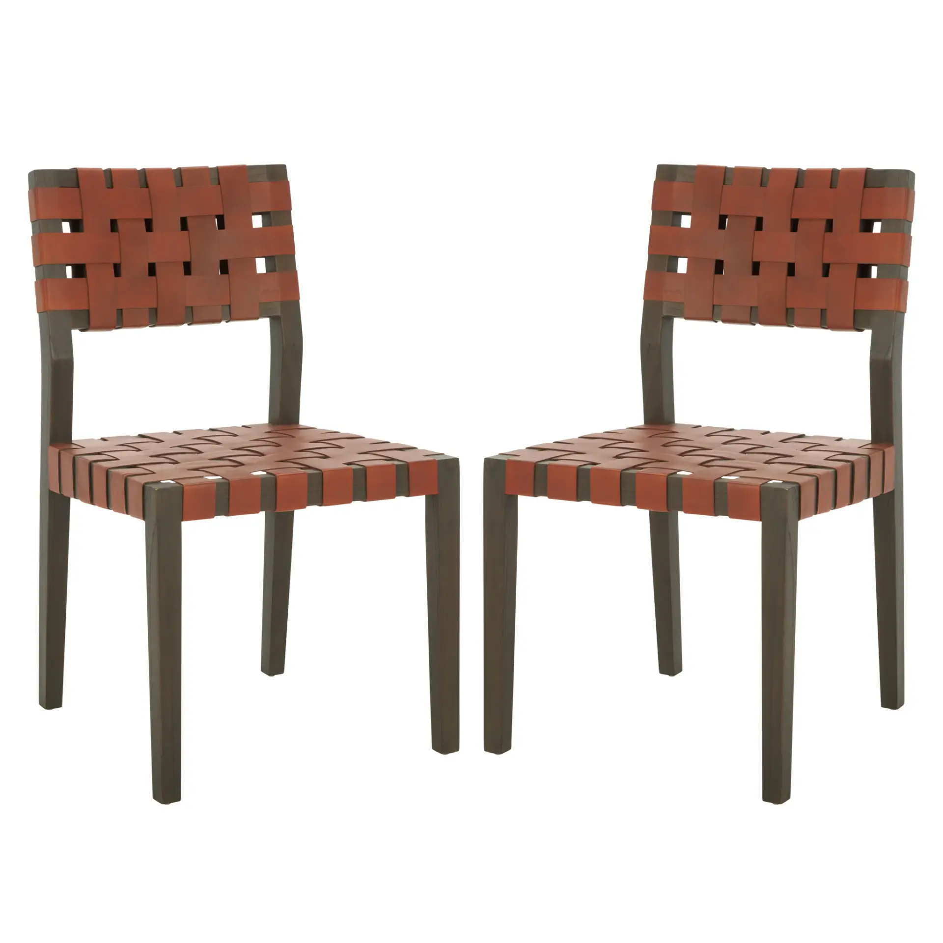 Bette Woven Leather Dining Chair (Set of 2)