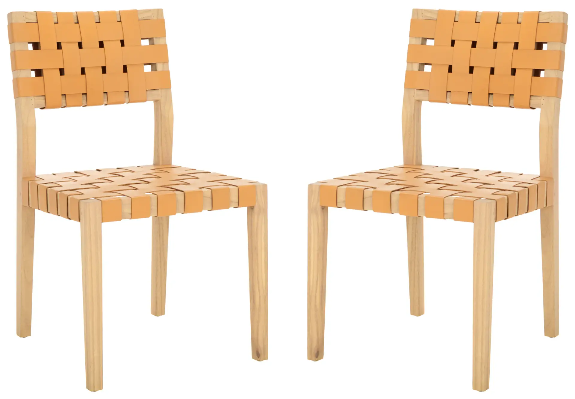 Bette Woven Leather Dining Chair (Set of 2)