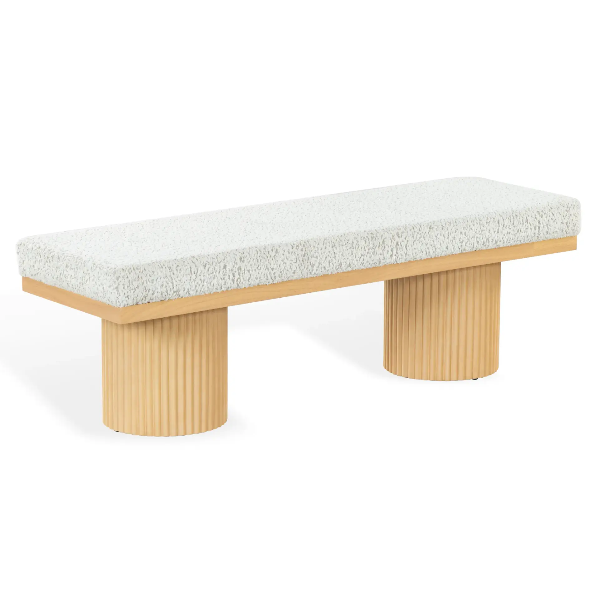 Oneida Boucle Reeded Leg Bench