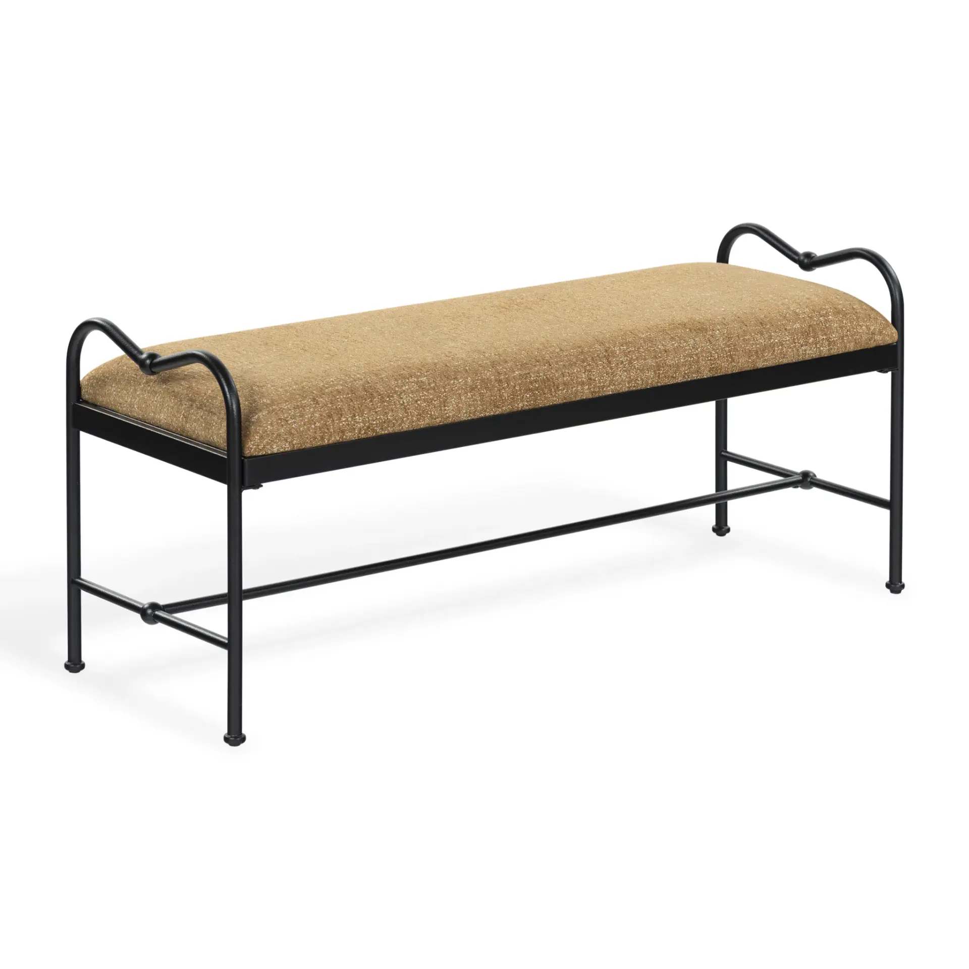 Floravanti Chenille And Metal Bench