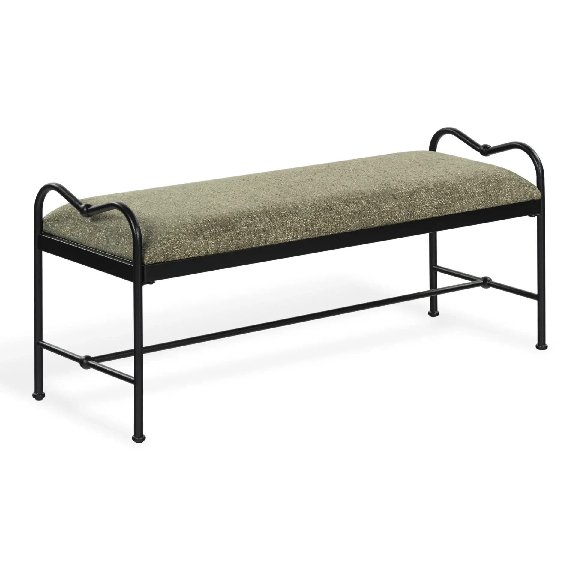 Floravanti Chenille And Metal Bench