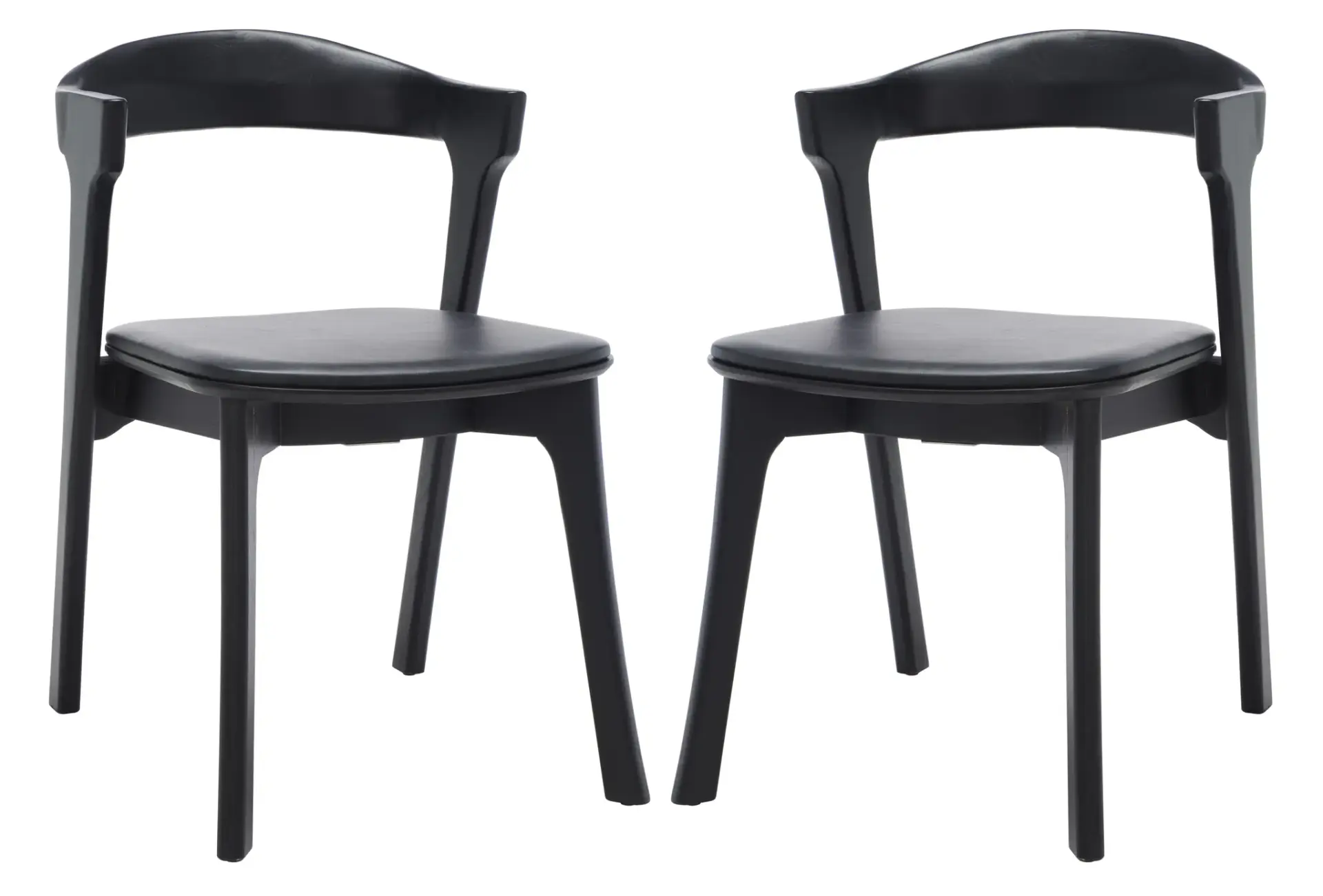Brylie Wood & Leather Chair (Set of 2)
