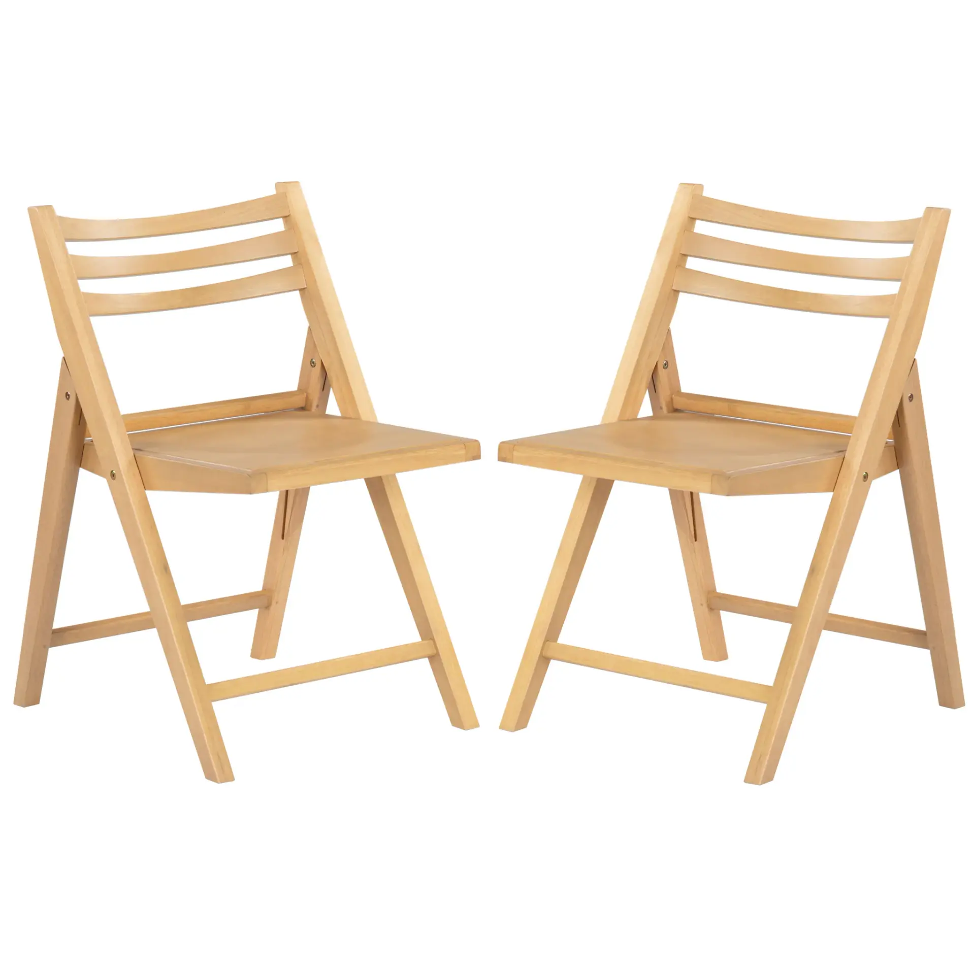 Jacie Wood Seat Folding Chair (Set of 2)