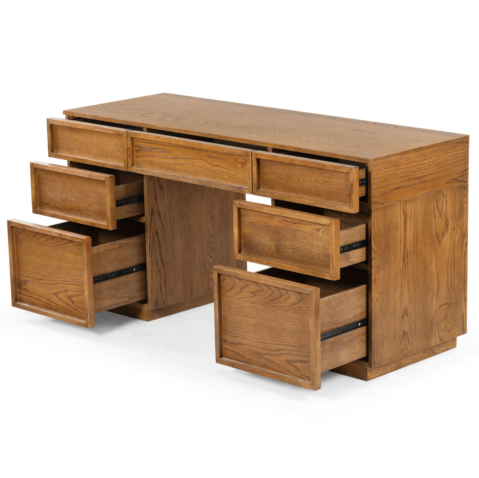 Zeus Seven-Drawer Wood Desk