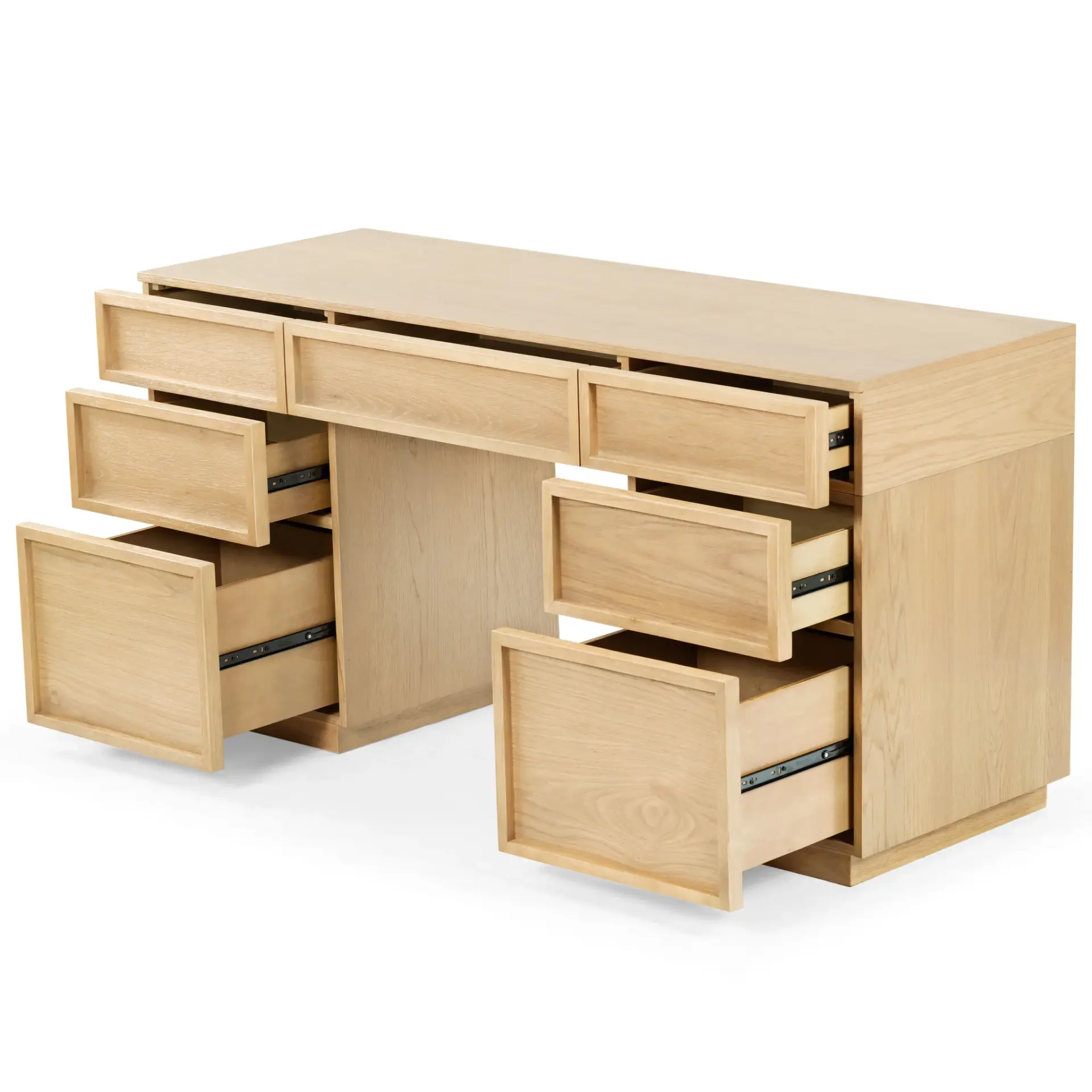 Zeus Seven-Drawer Wood Desk