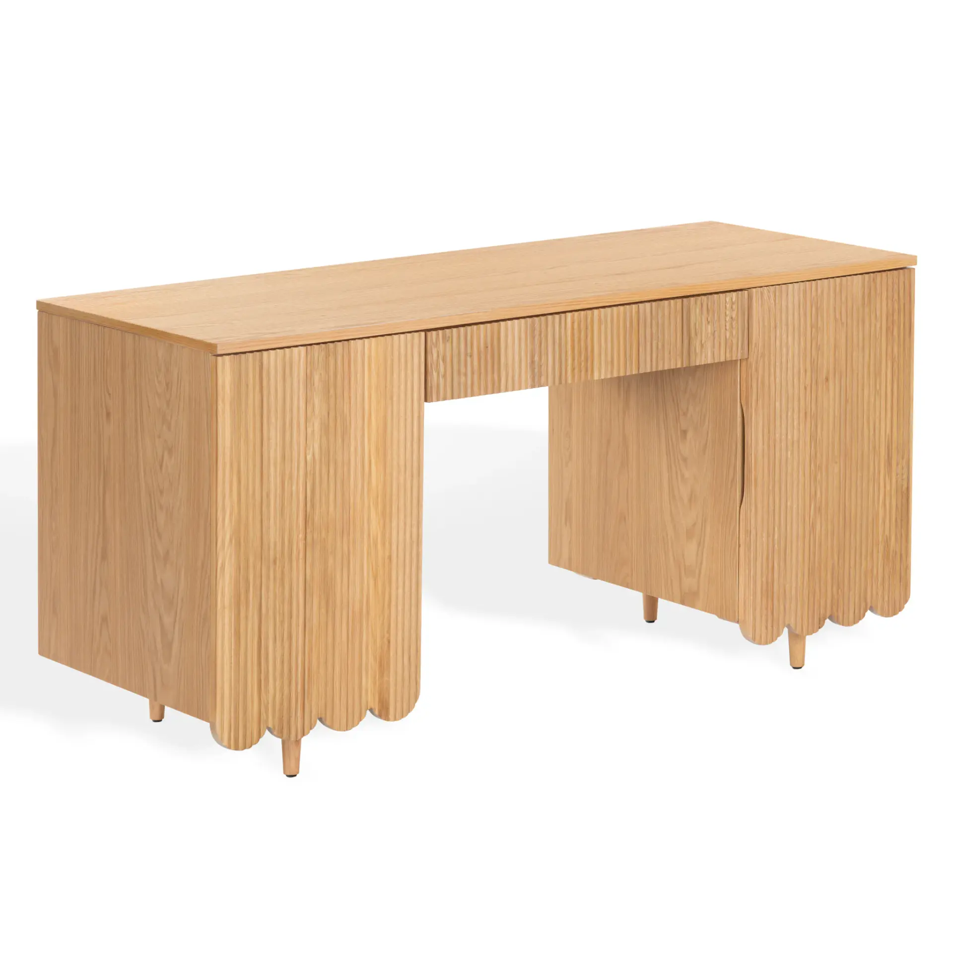 Kristy Fluted Wood Desk