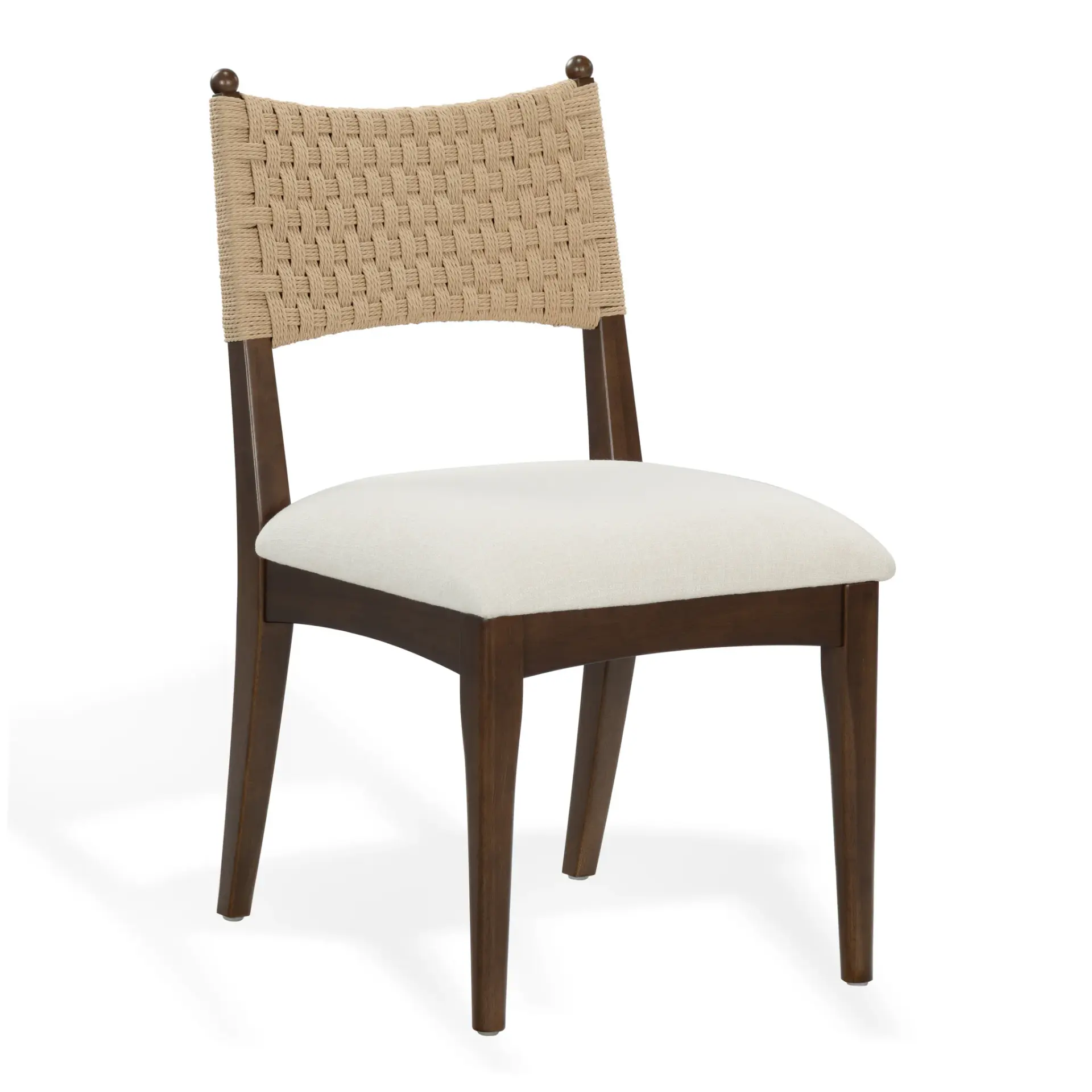 Capriano Woven Back Wood Dining Chair (Set of 2)
