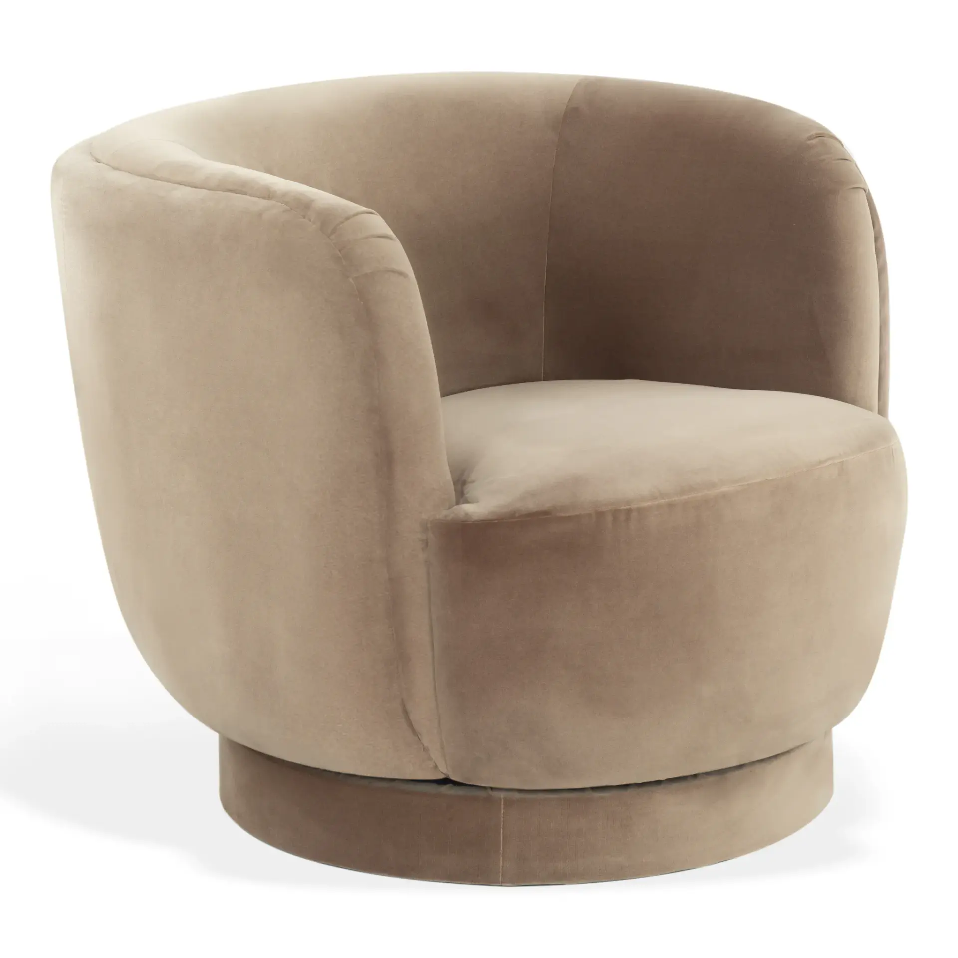 Mariette Velvet Barrel Back Swivel Chair