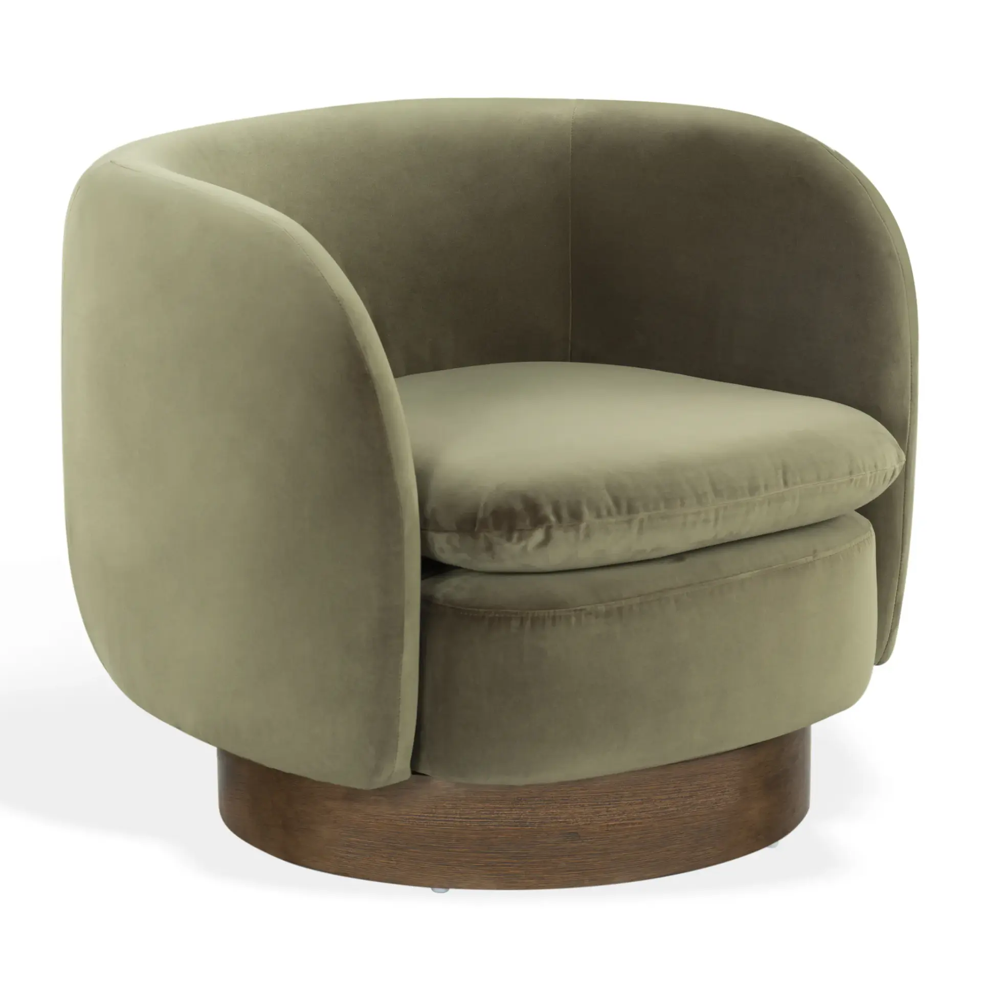 Gayle Velvet Barrel Back Swivel Chair