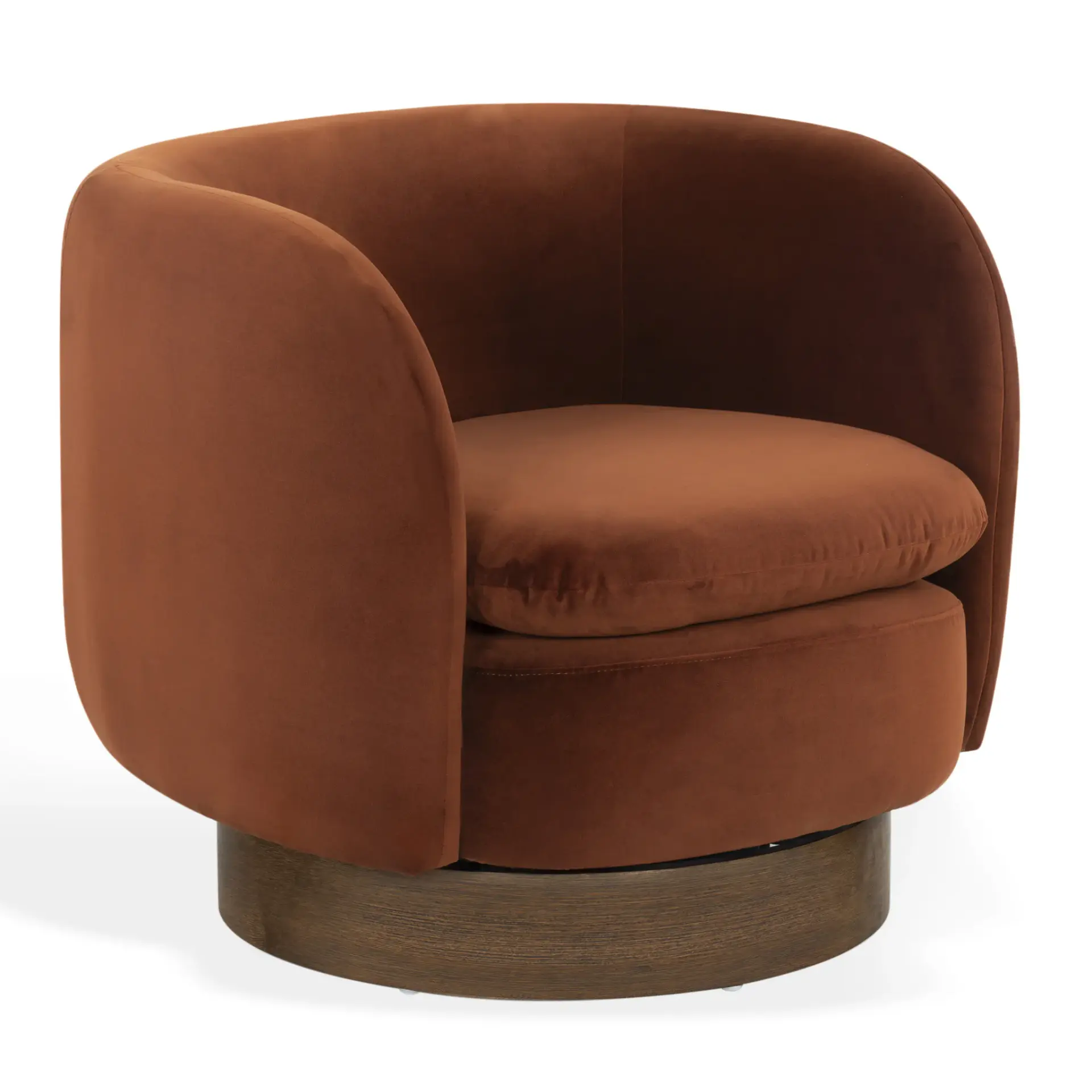 Gayle Velvet Barrel Back Swivel Chair