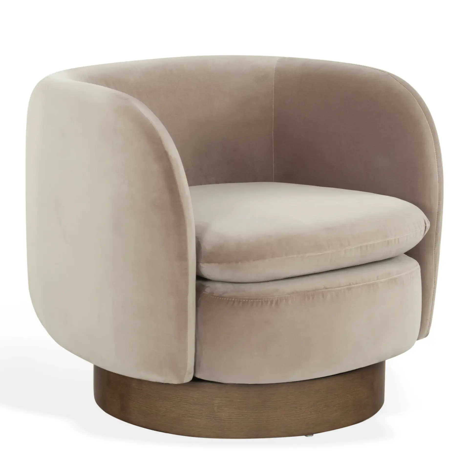 Gayle Velvet Barrel Back Swivel Chair