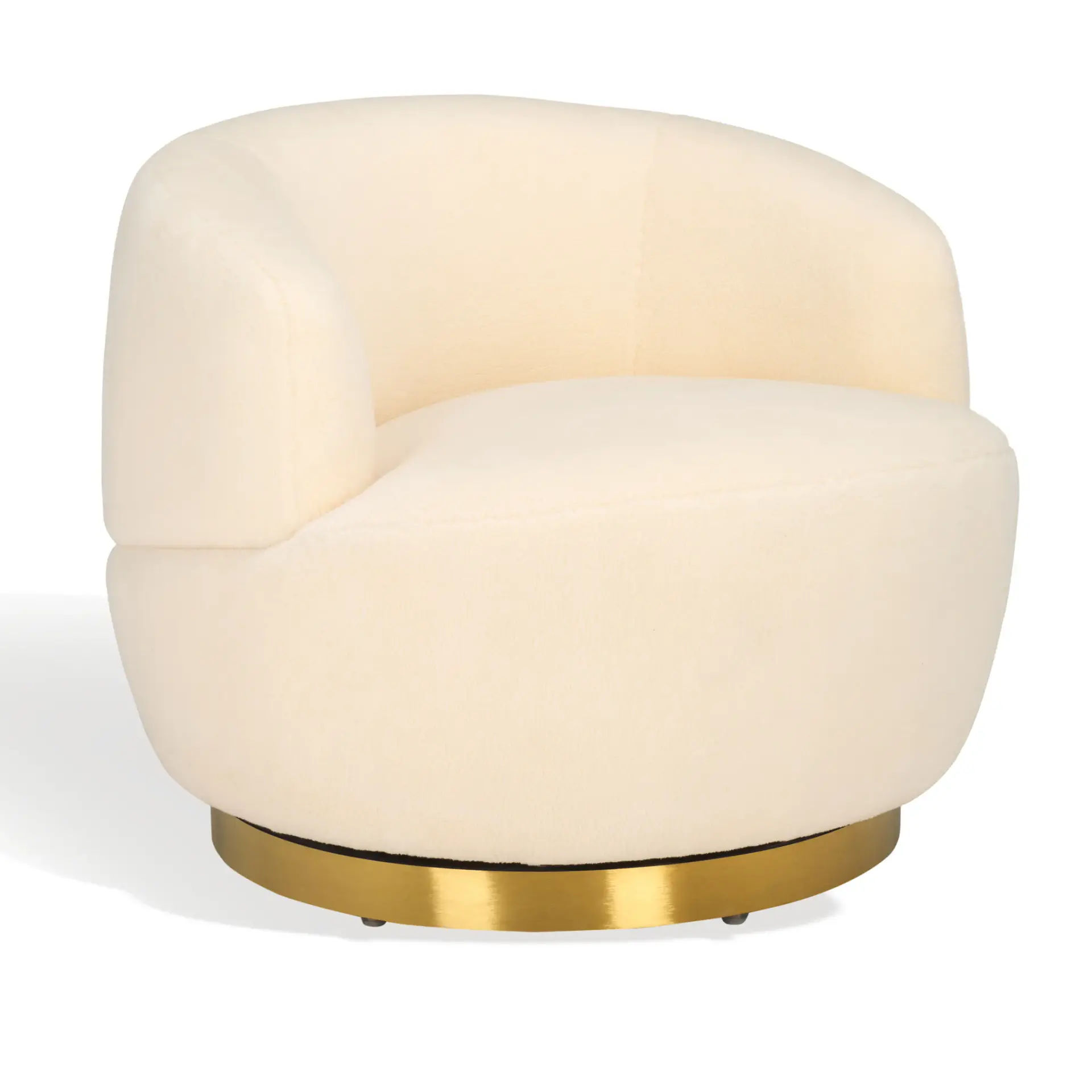 Flynn Faux Lamb Wool Swivel Chair