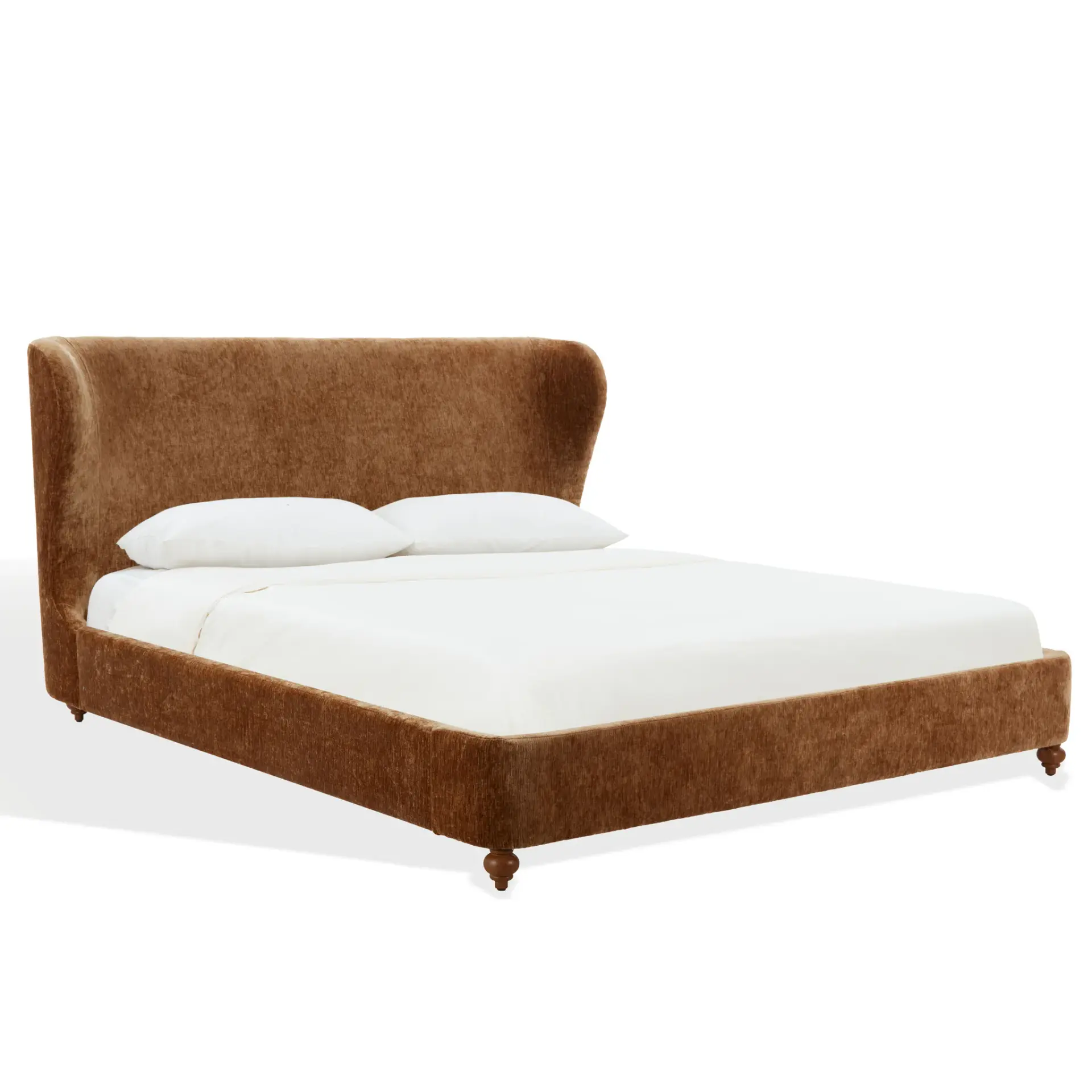 Lakelyn Chenille Wingback King Bed