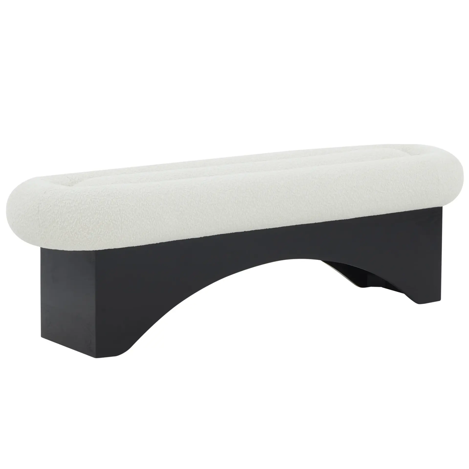 Carsen Boucle & Wood Bench