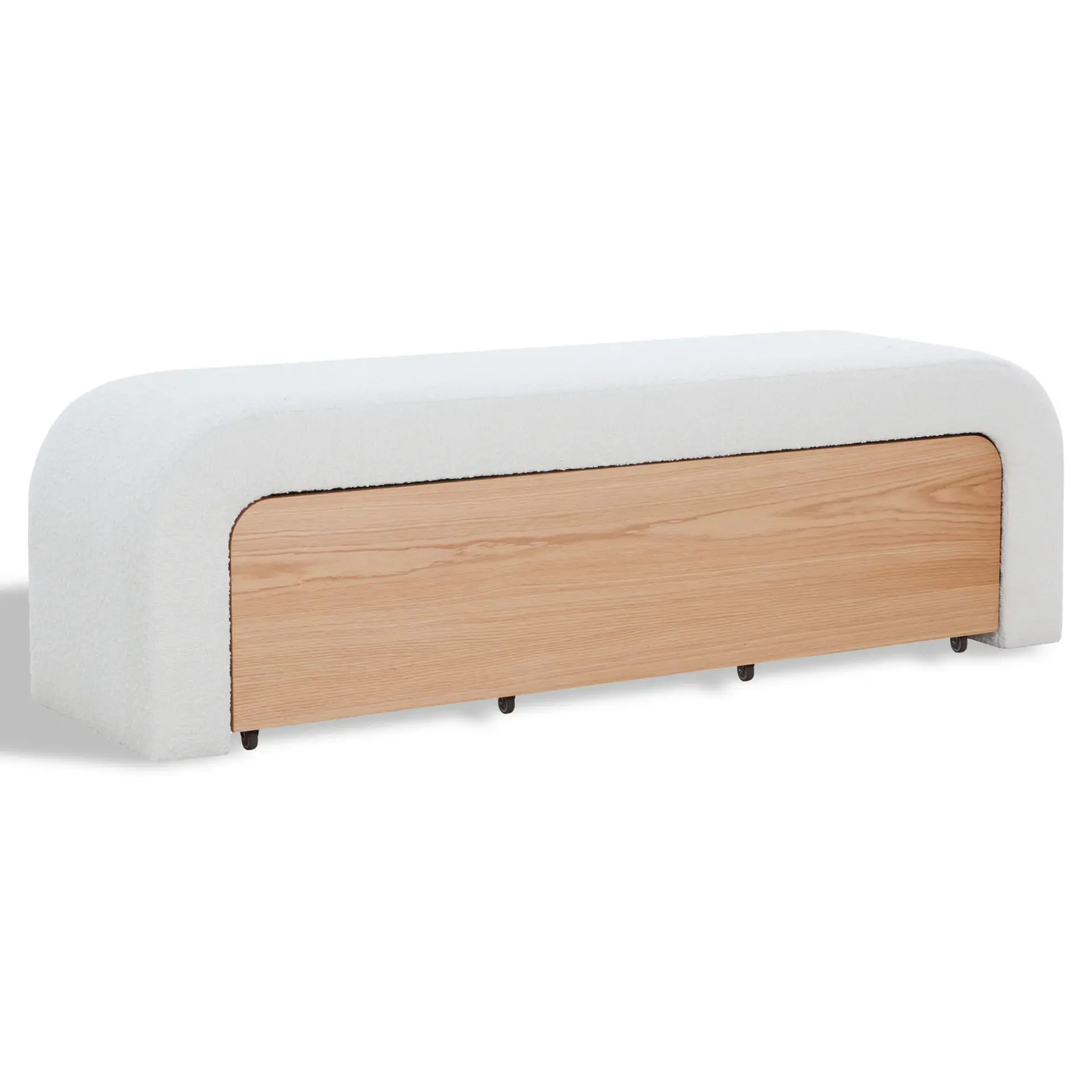 Leslienna Boucle One-Drawer Storage Bench