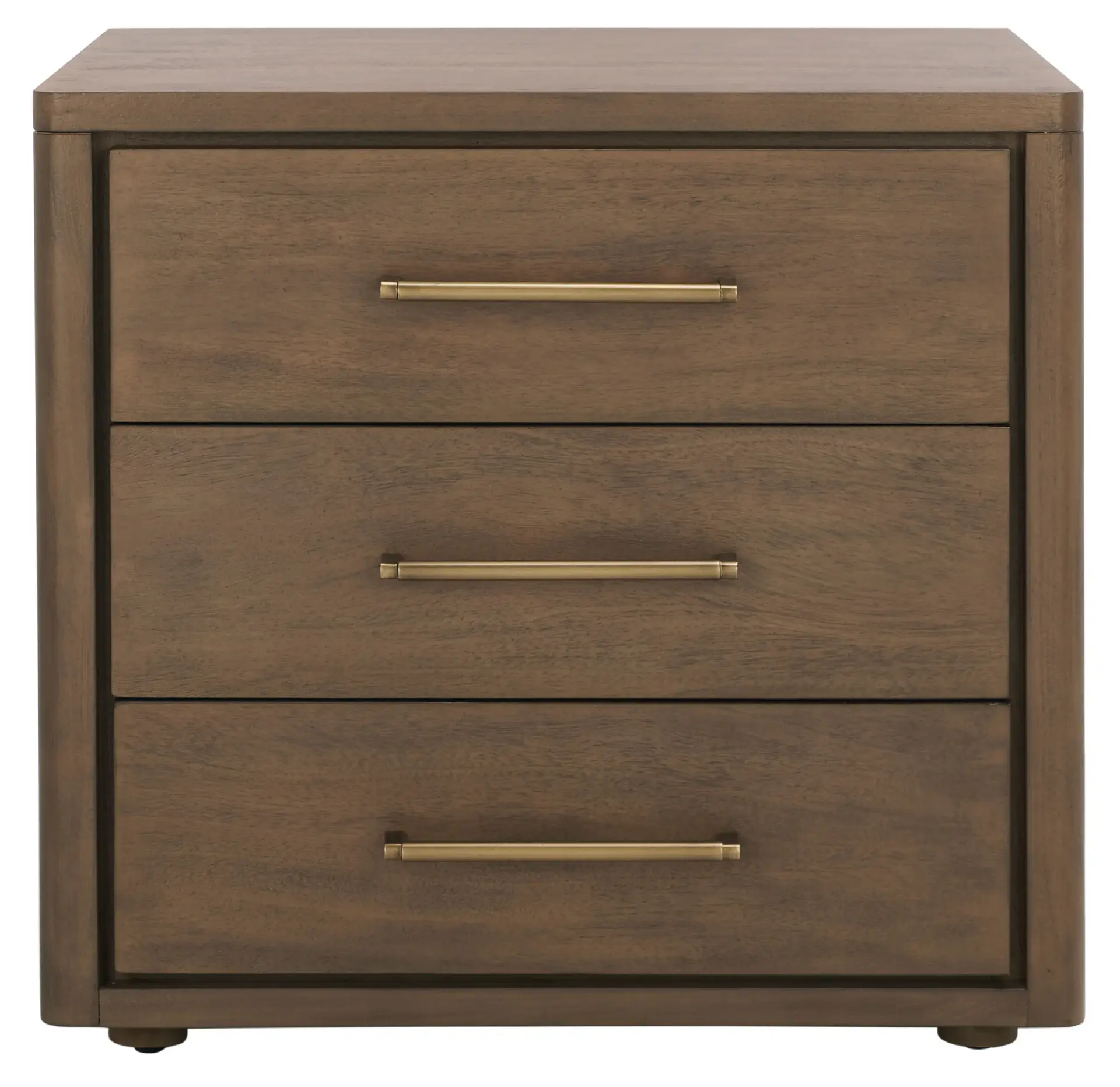 Rosey Three-Drawer Wood Nightstand