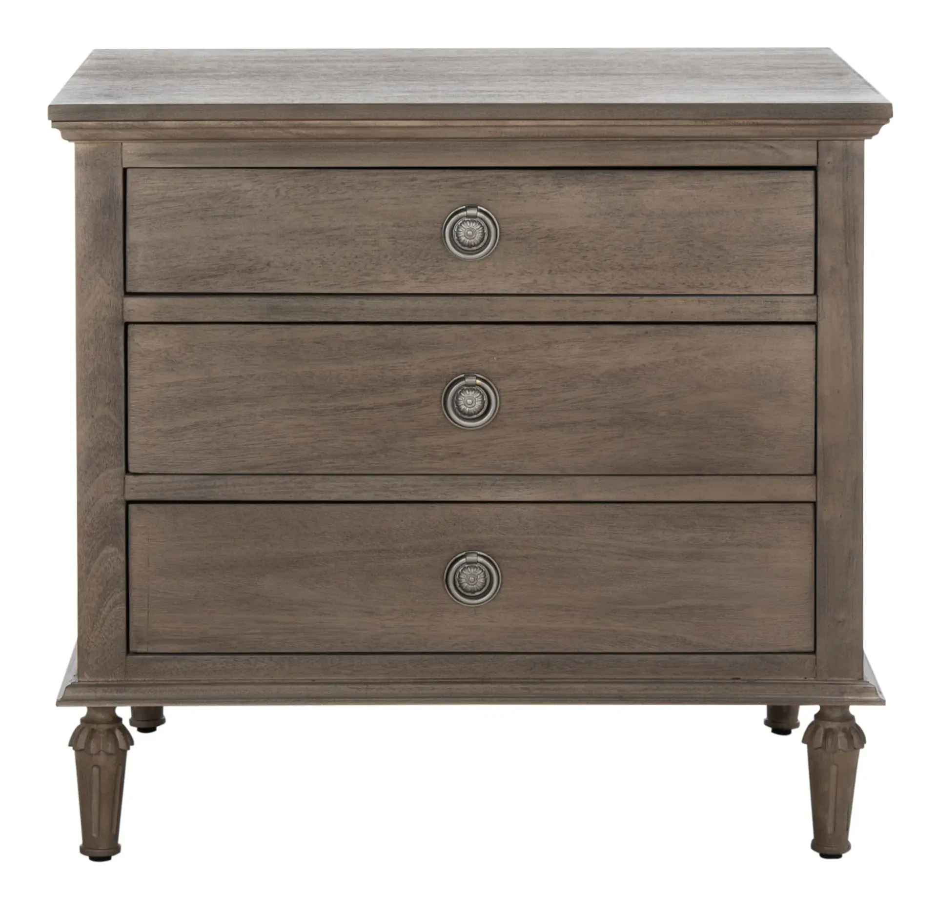 Lisabet Three-Drawer Wood Nightstand