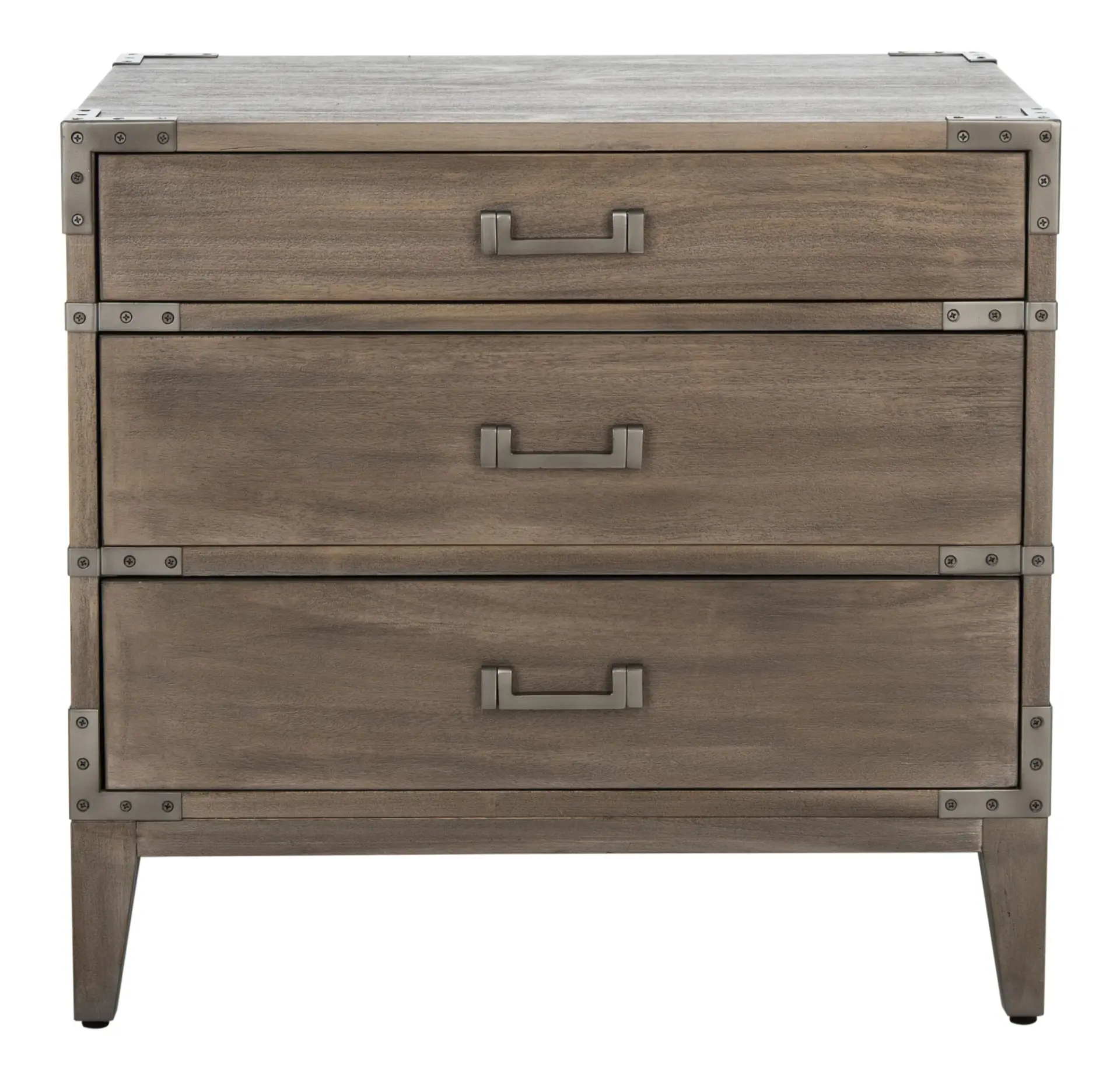 Nisha Three-Drawer Wood Nightstand
