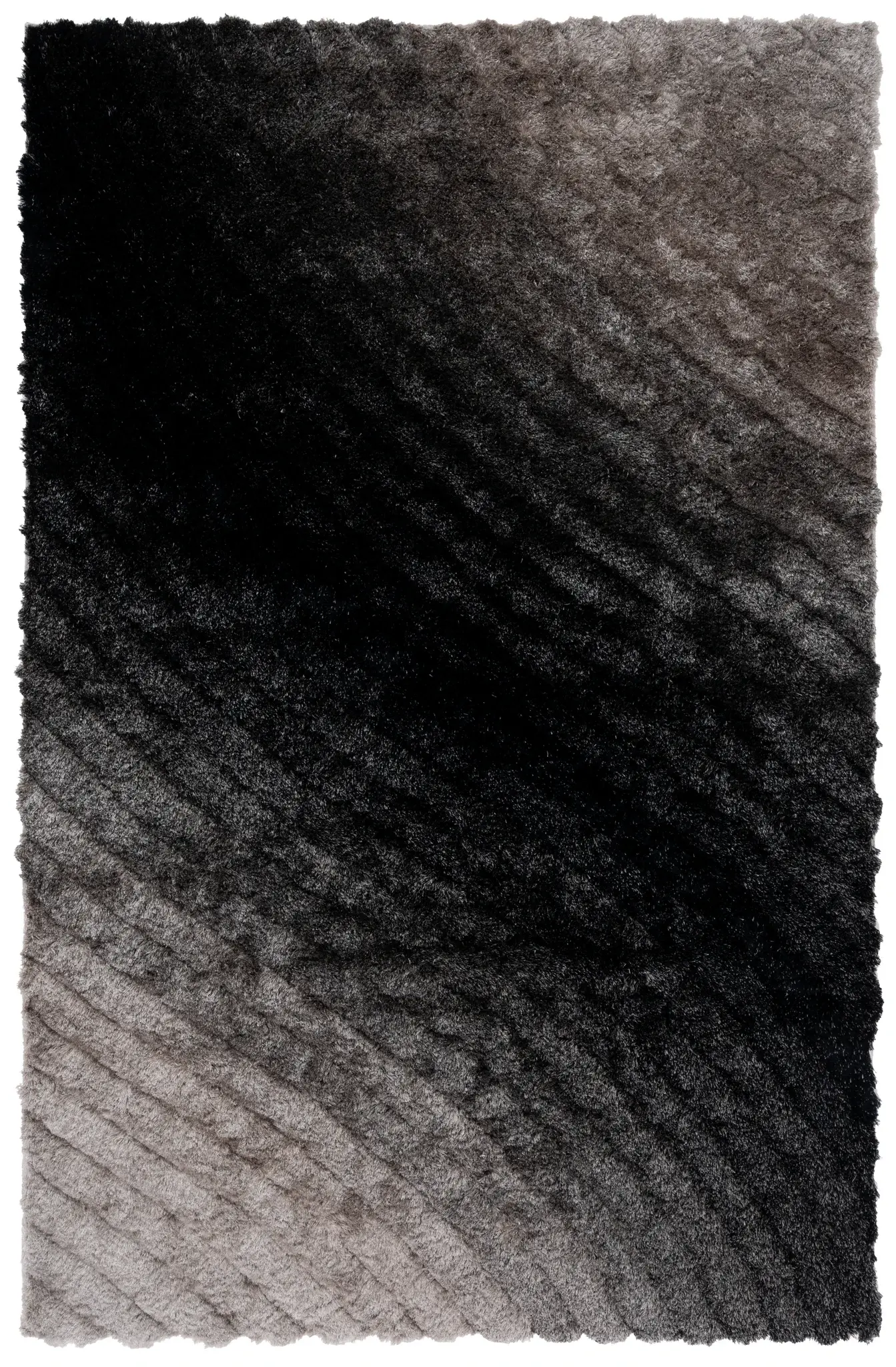 Classic Hand-Tufted Shag Ribbed Ombre Shag Rug