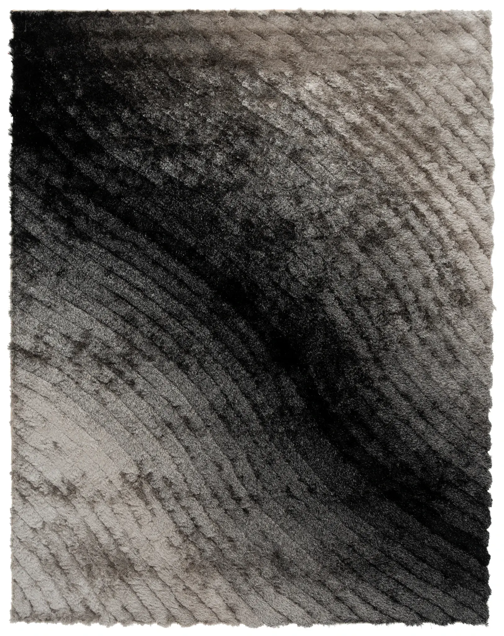 Classic Hand-Tufted Shag Ribbed Ombre Shag Rug