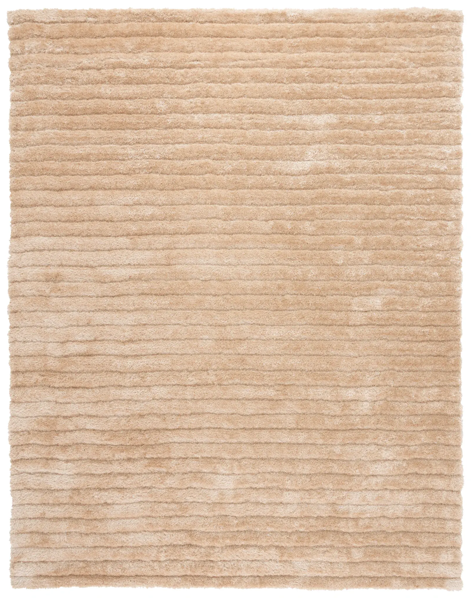 Sculpted Ribbed Stripe Hand-Tufted Shag Rug