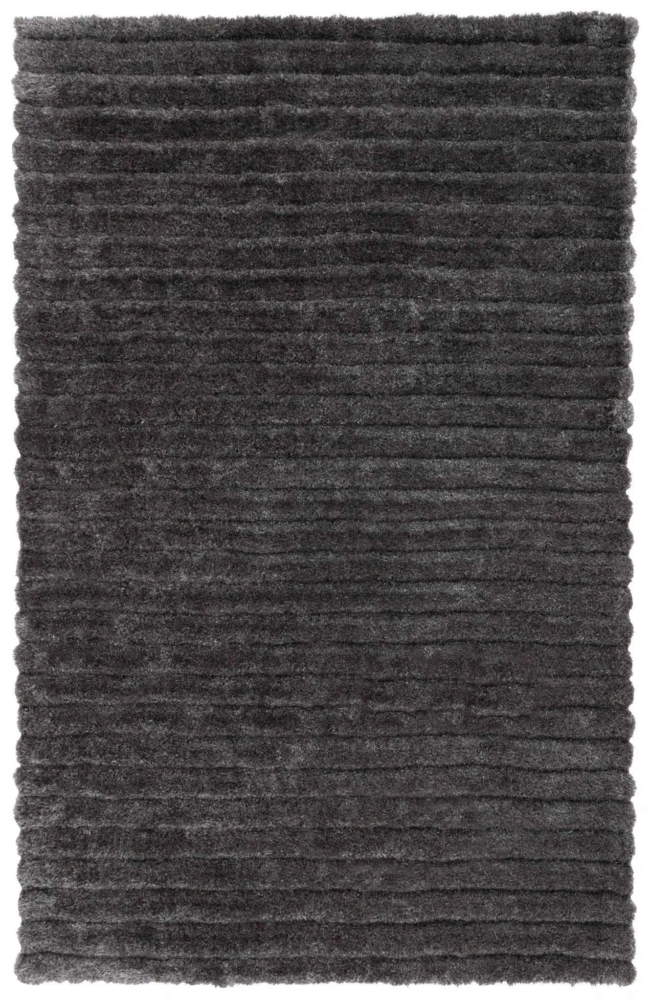 Sculpted Ribbed Stripe Hand-Tufted Shag Rug