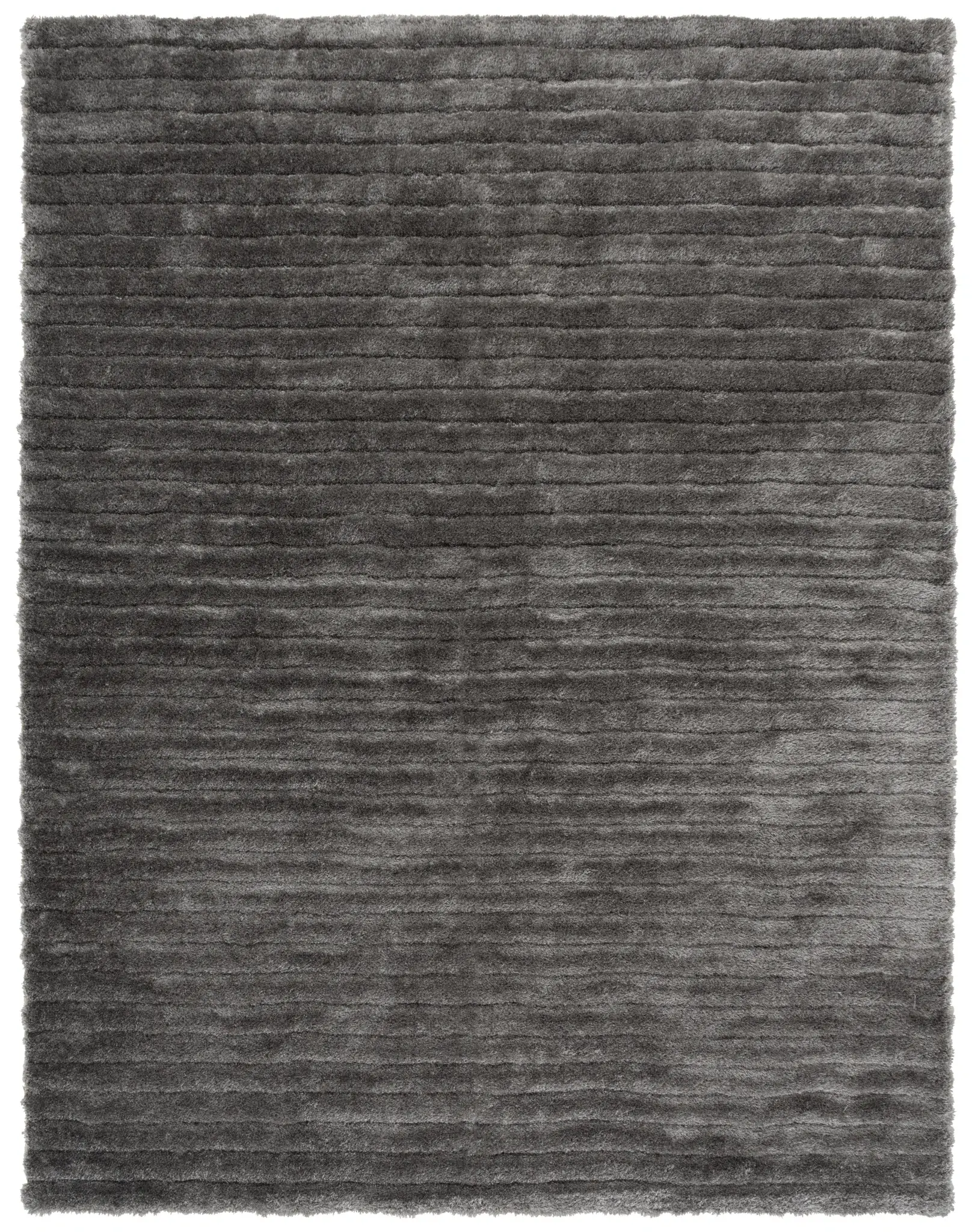 Sculpted Ribbed Stripe Hand-Tufted Shag Rug