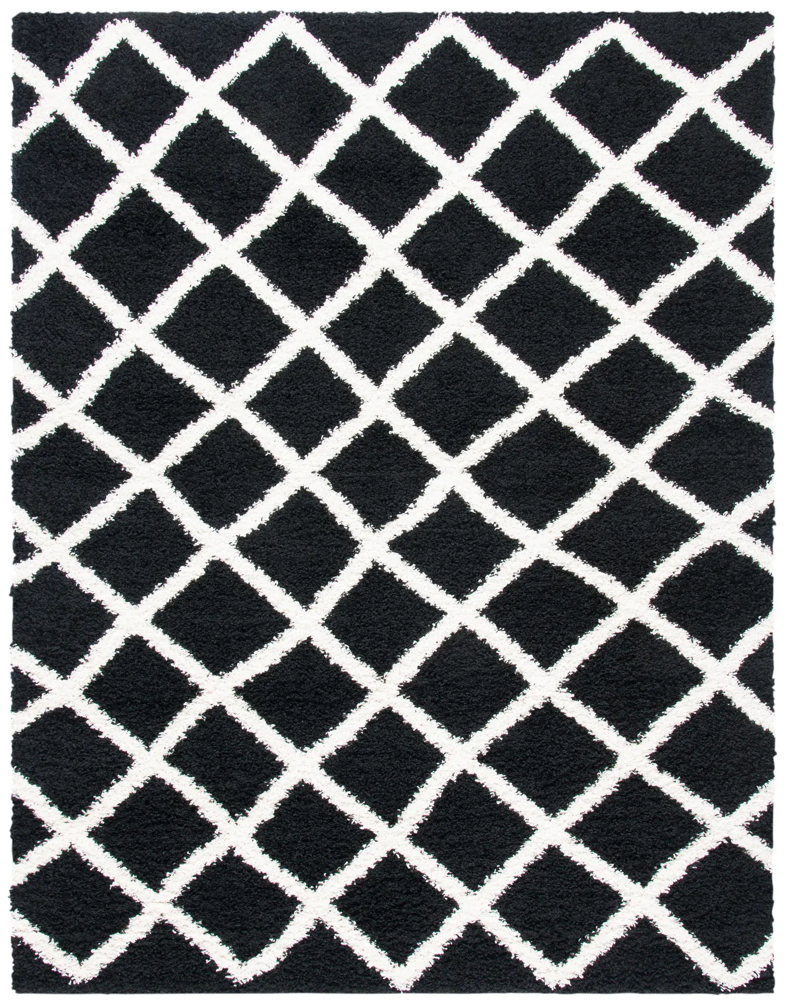Dallas Diamond Grid Shag Rug