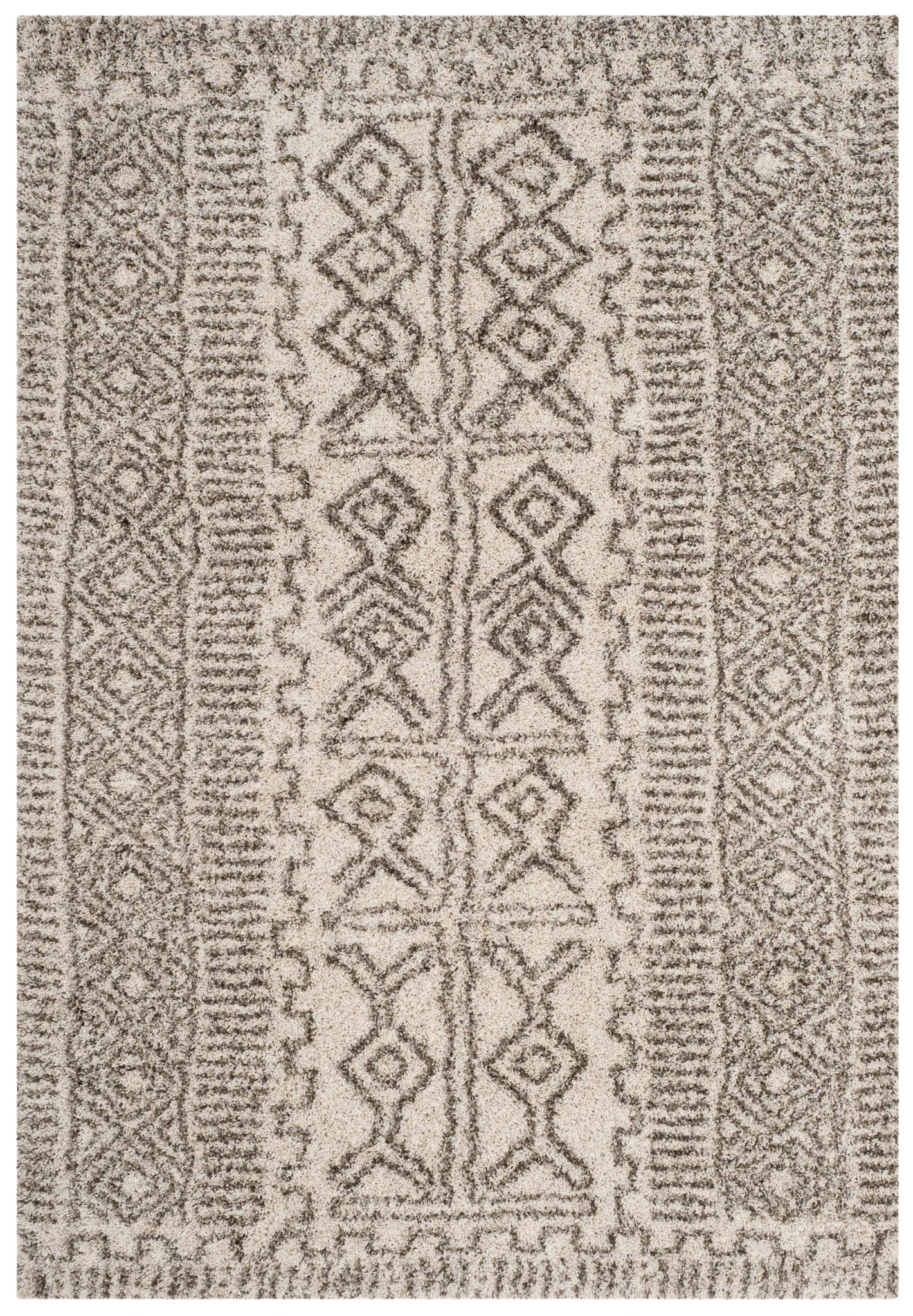 Hudson Banded Diamond Shag Rug