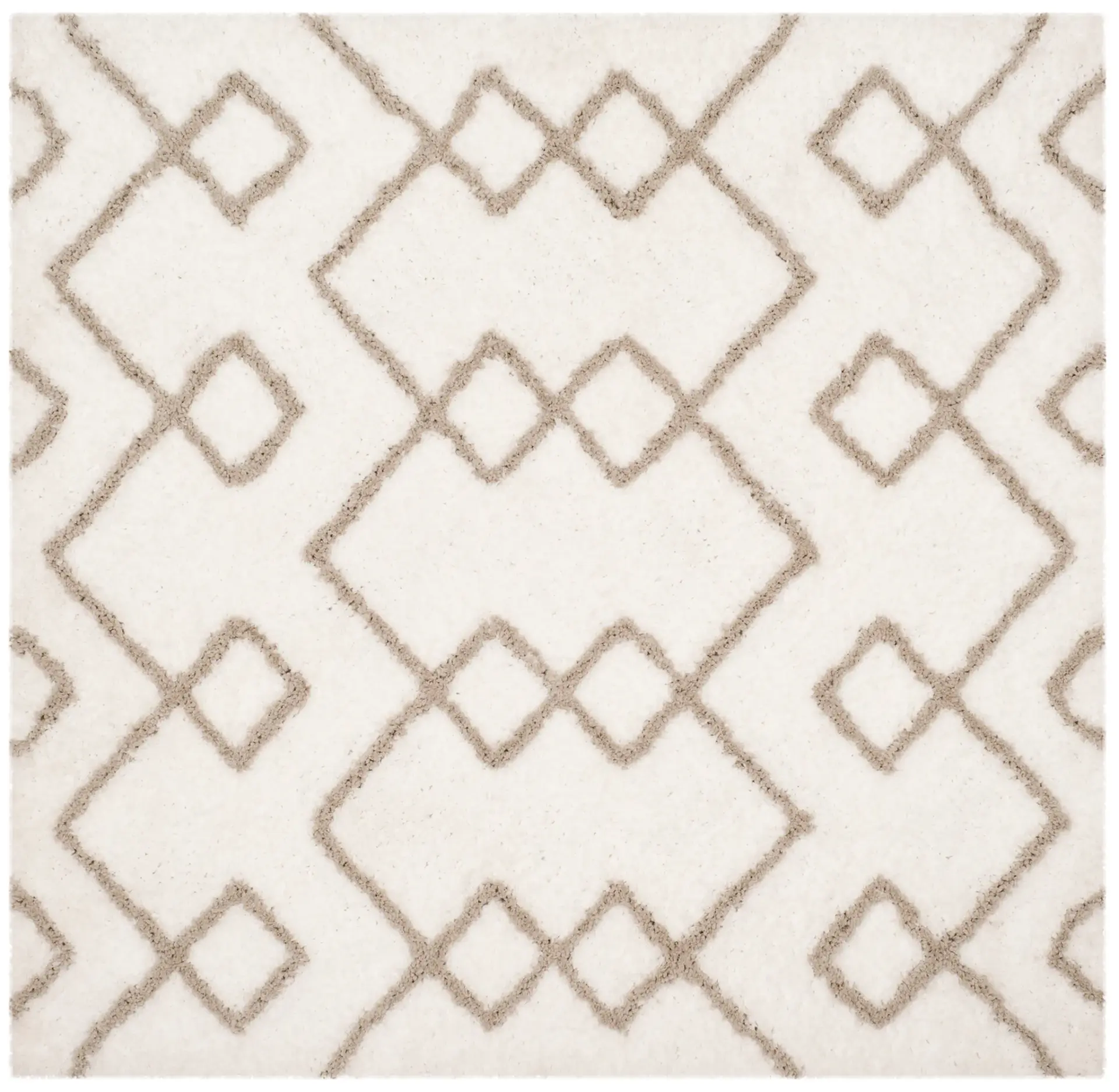 Toronto Diamond Lattice Hand-Tufted Shag Rug