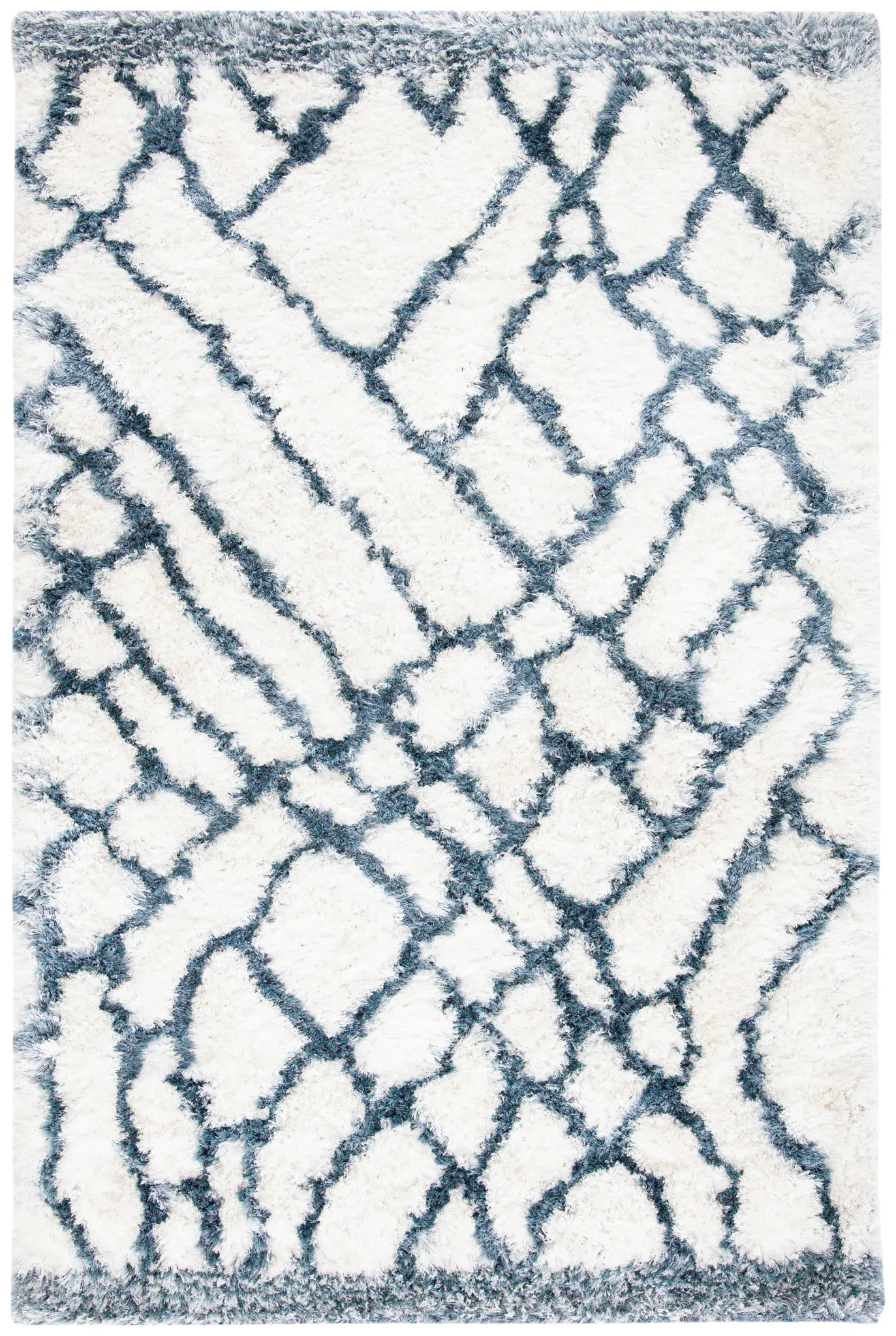 Toronto Abstract Grid Hand-Tufted Shag Rug