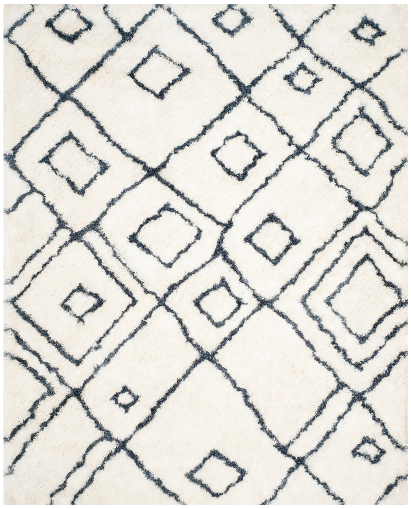 Toronto Diamond Trellis Hand-Tufted Shag Rug