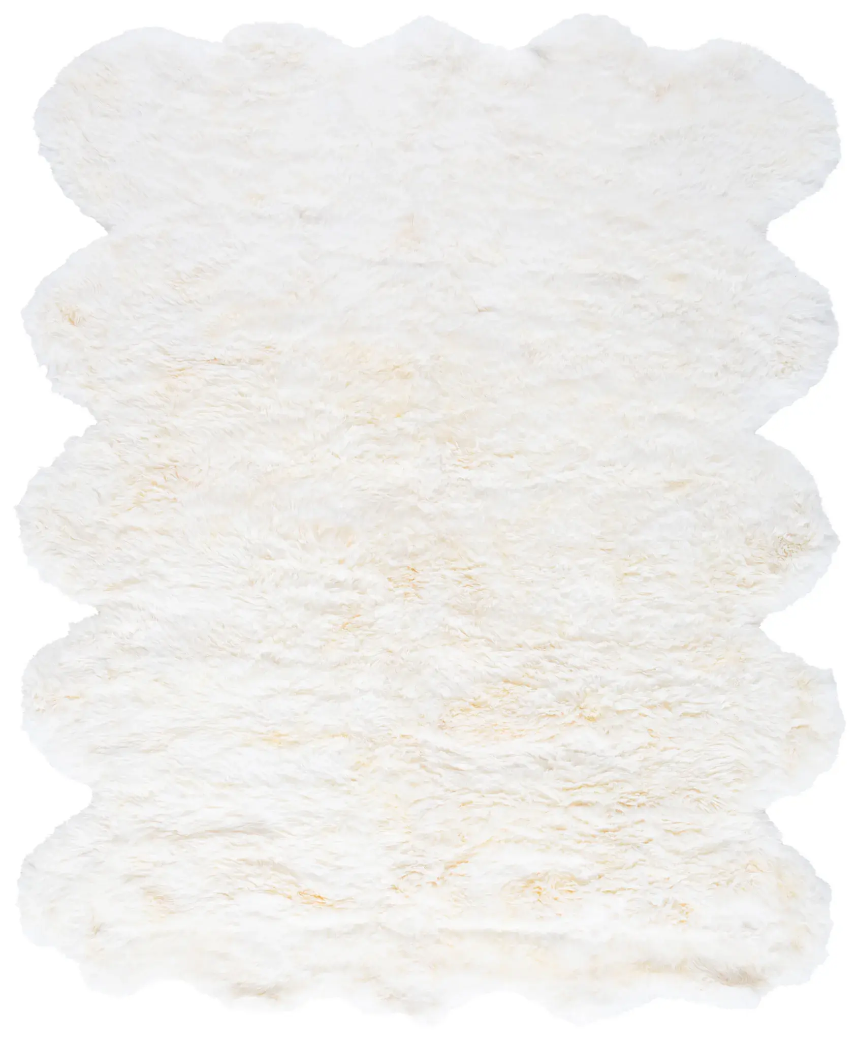 Sheep Skin Scalloped Pelt Hand-Woven Shag Rug
