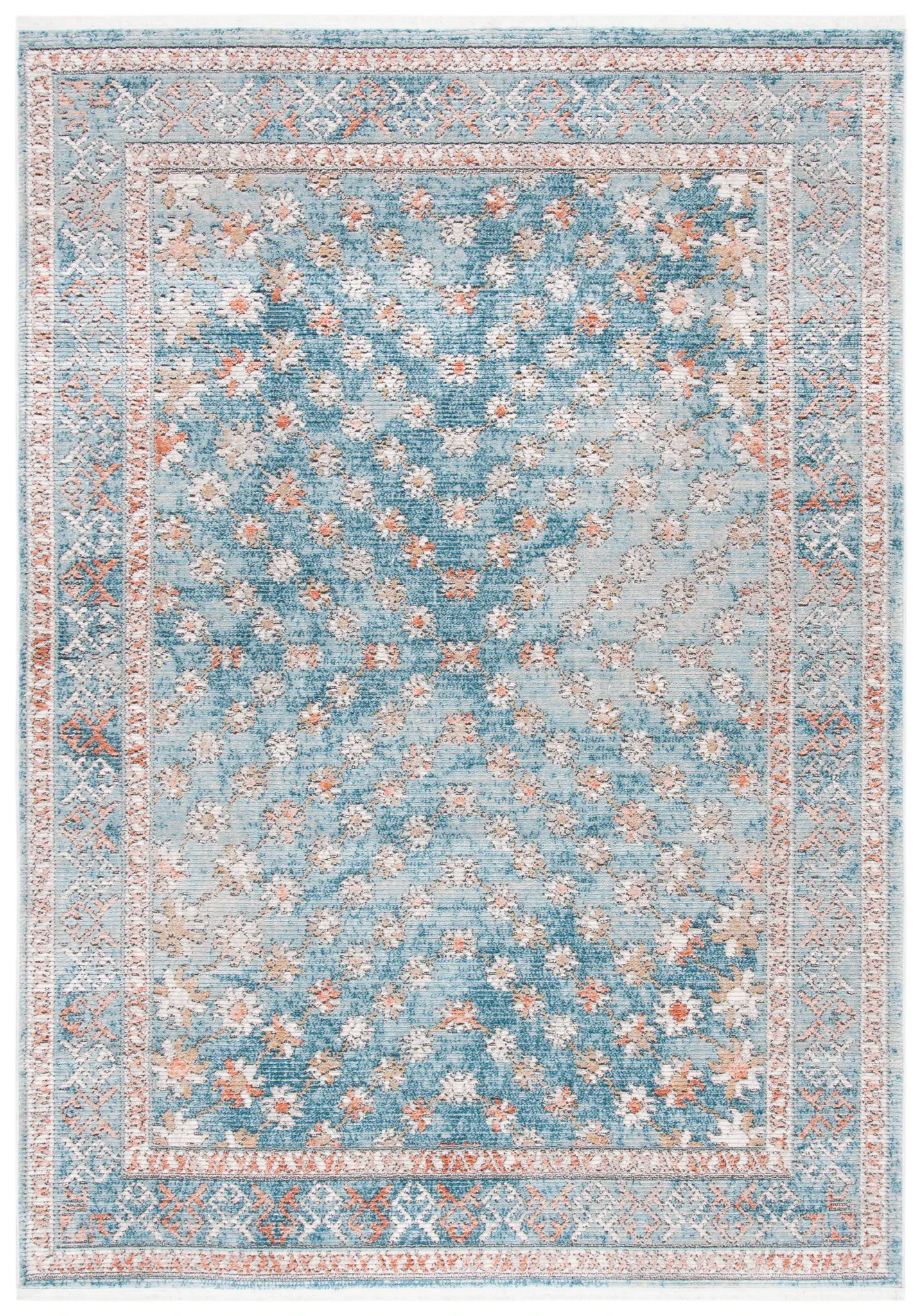 Shivan Floral Diamond Grid Rug