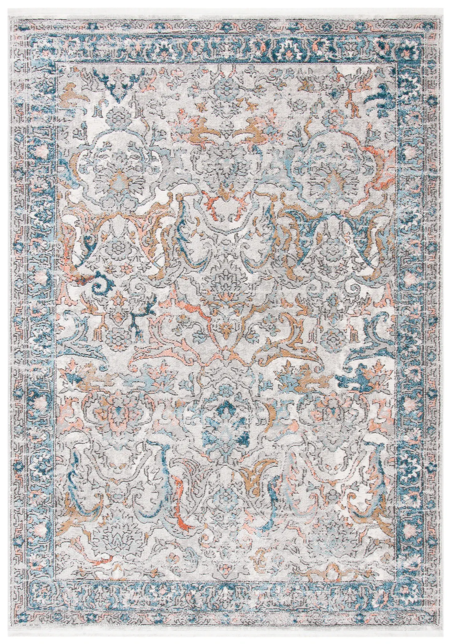 Shivan Evoke Distressed Floral Bordered Rug