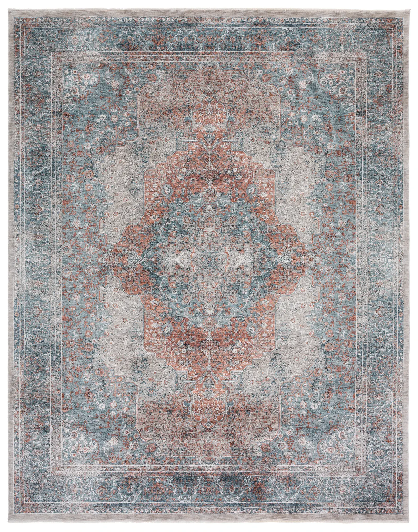 Signature Distressed Persian Medallion Rug