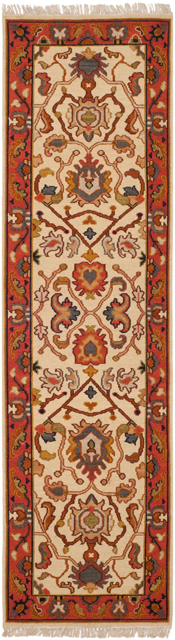 Sumak Tribal Floral Bordered Wool Rug