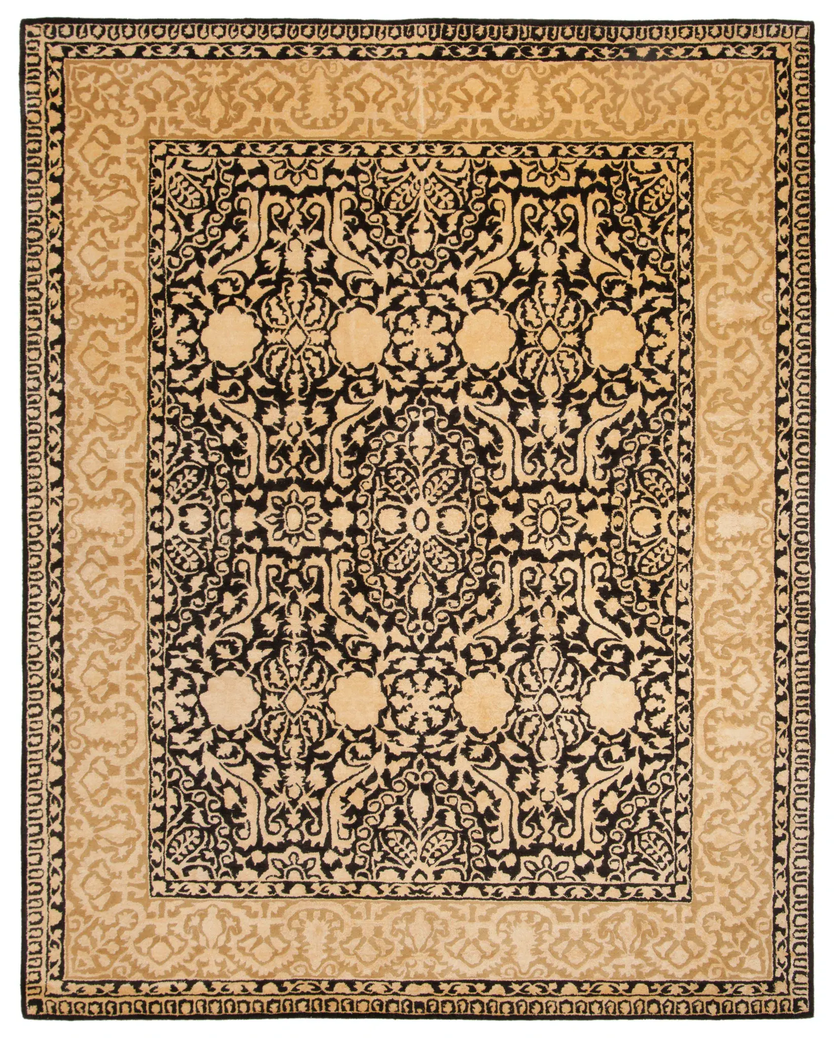 Silk Road Floral Bordered Hand-Tufted Wool Rug