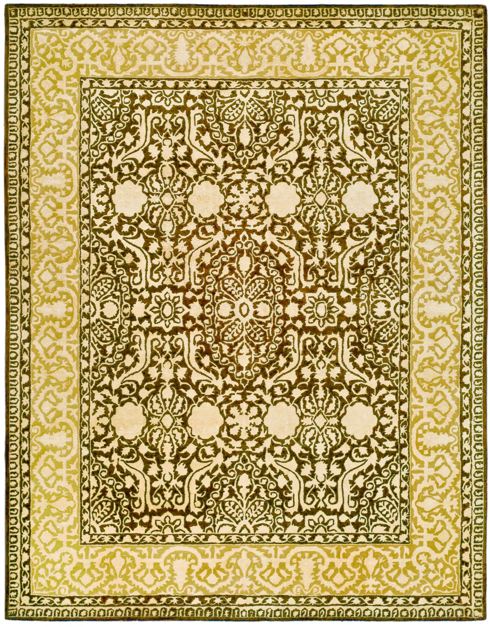 Silk Road Floral Bordered Hand-Tufted Wool Rug