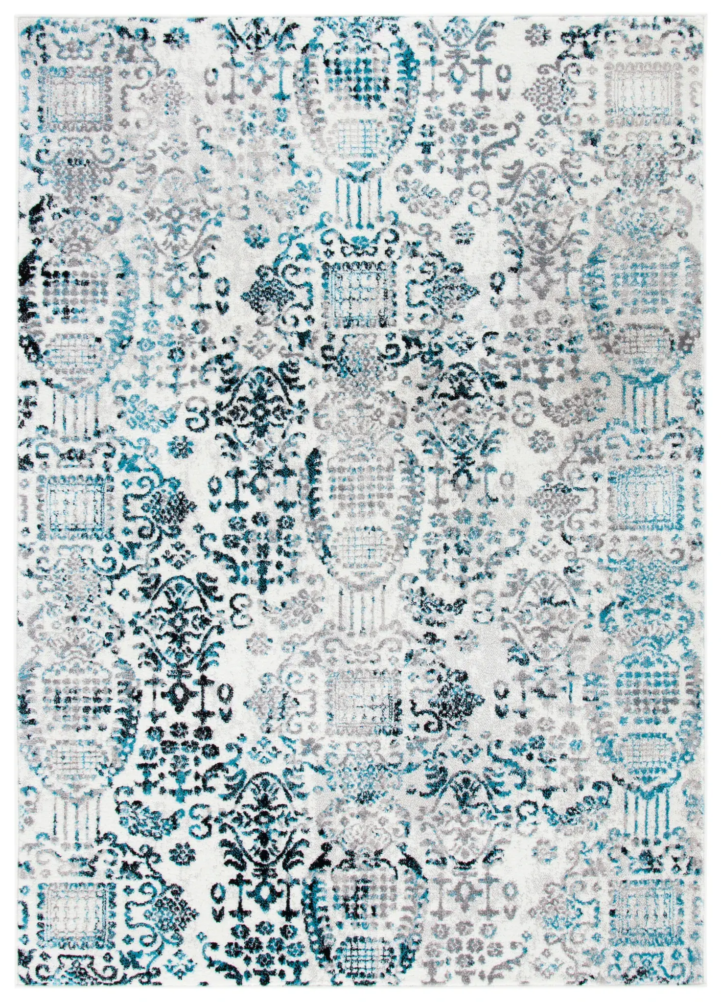 Skyler Distressed Damask Rug