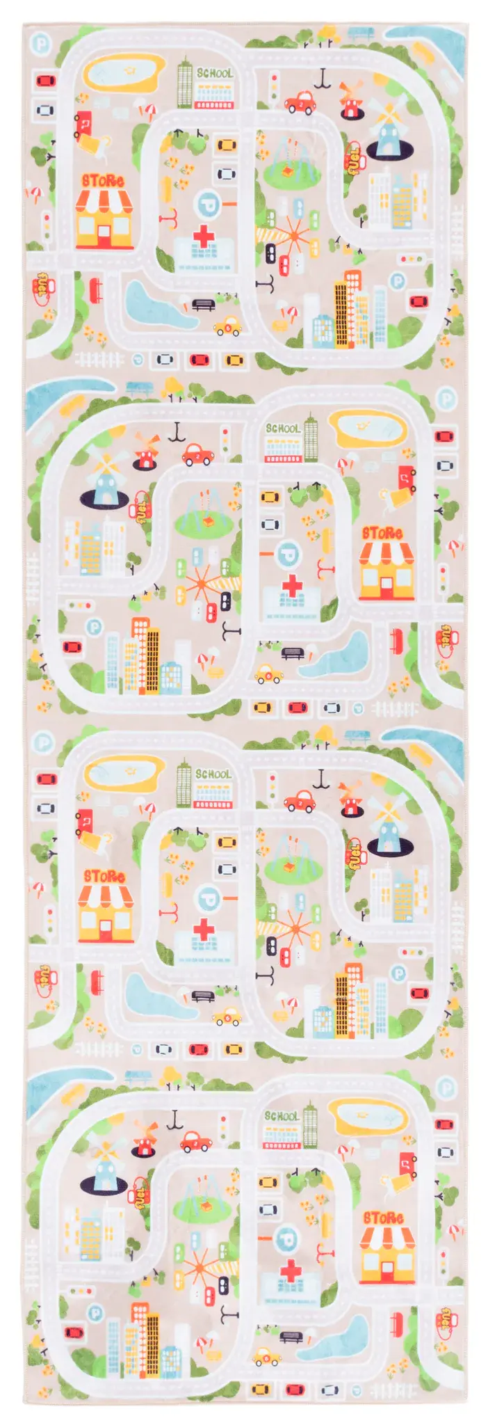 Santa Monica Kids Road Map Washable Rug