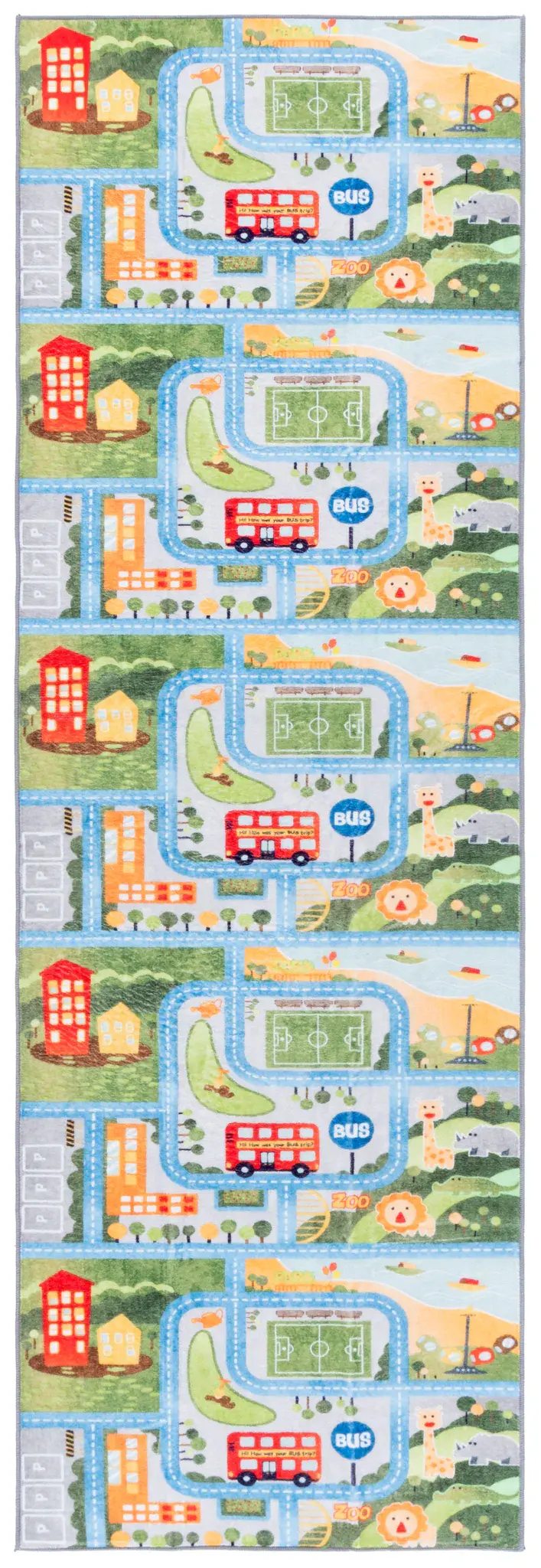 Santa Monica Kids Zoo Map Washable Rug
