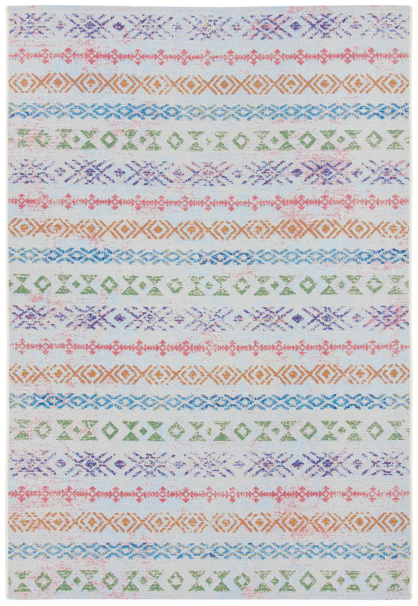 Summer Geometric Stripe Outdoor Rug