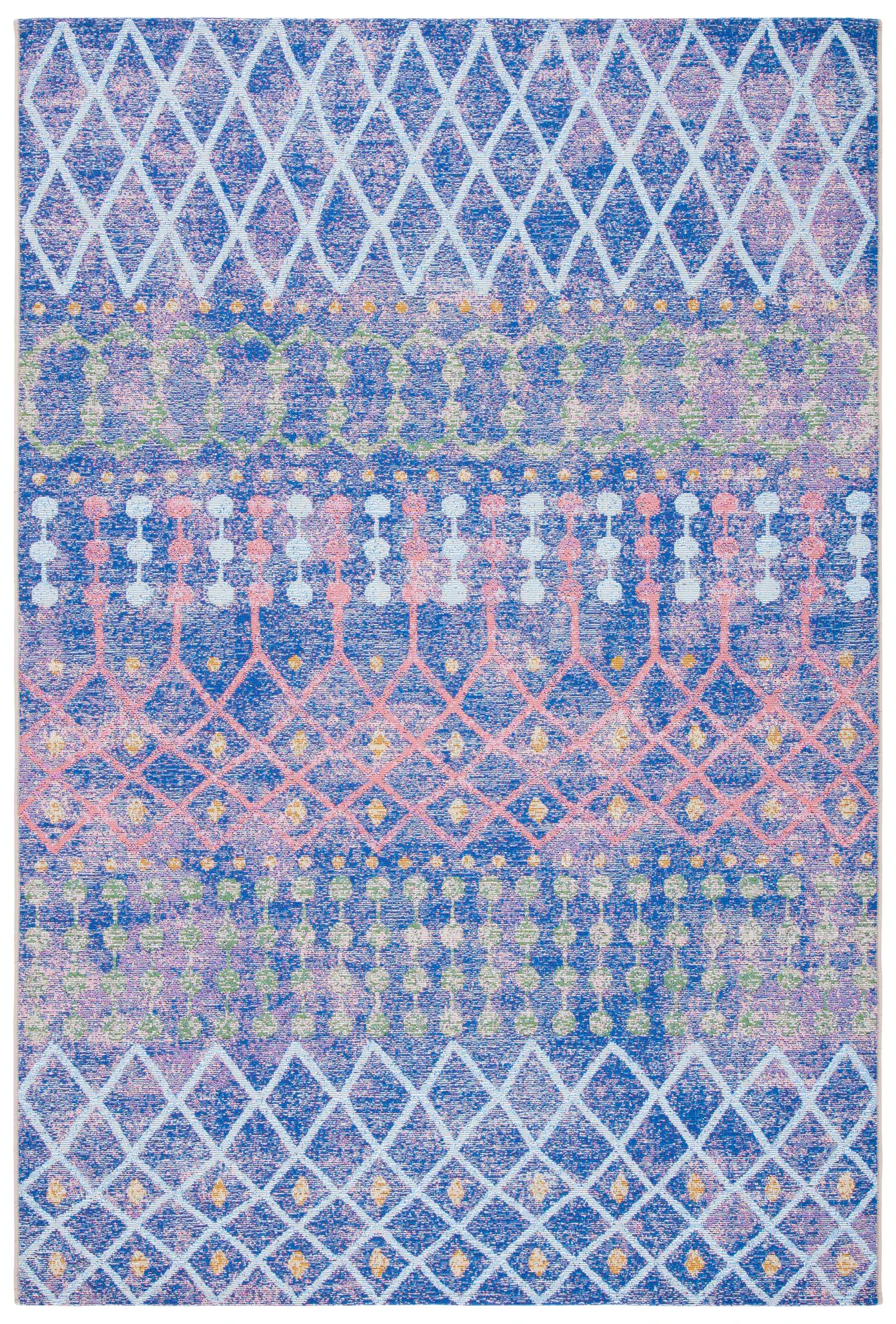 Summer Bohemian Banded Diamond Outdoor Rug