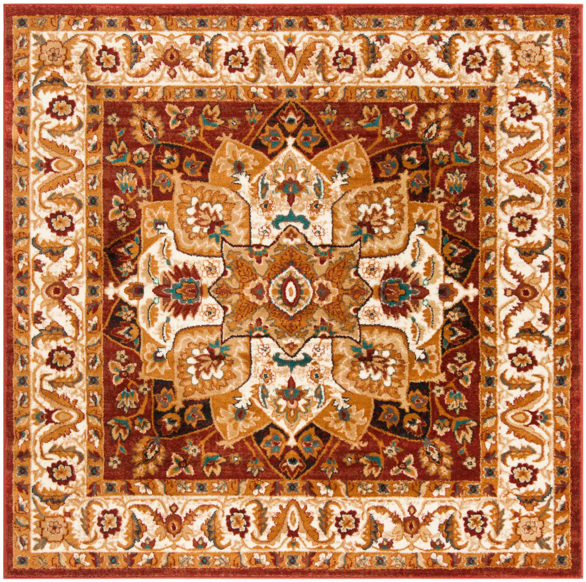 Summit Medallion Border Shag Rug