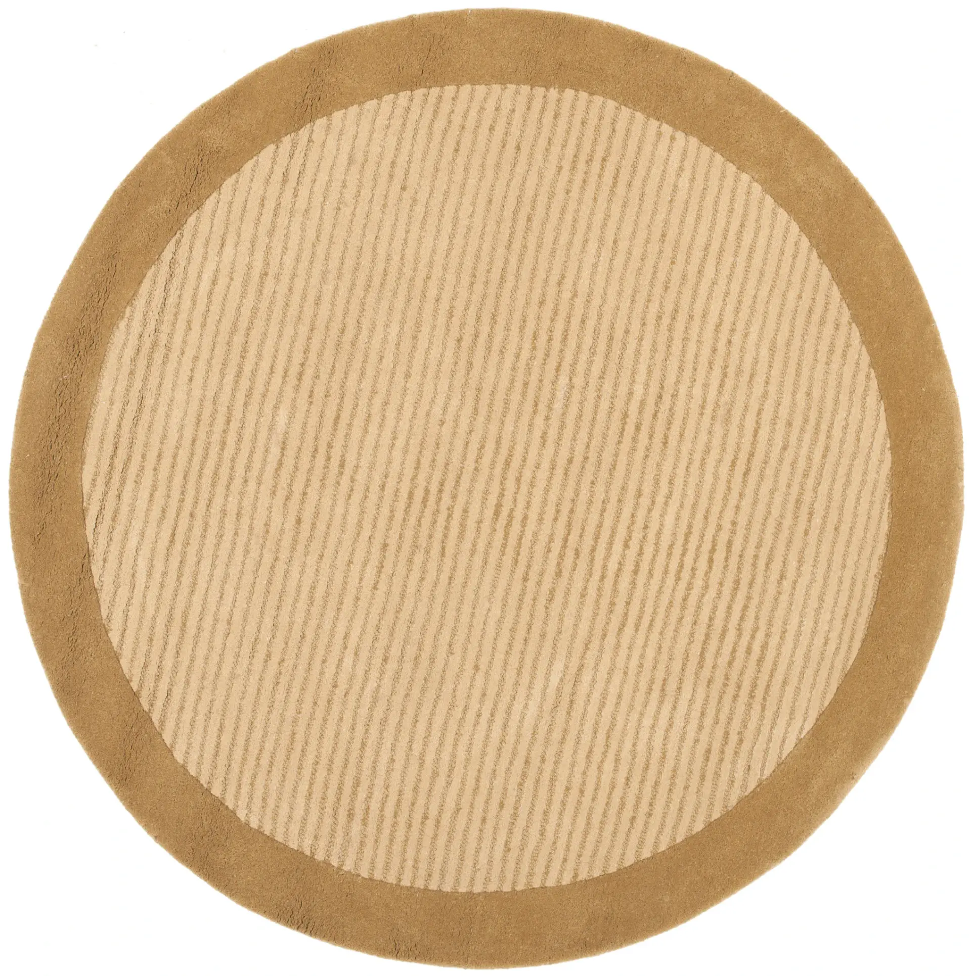 Soho Ribbed Border Round Wool Rug