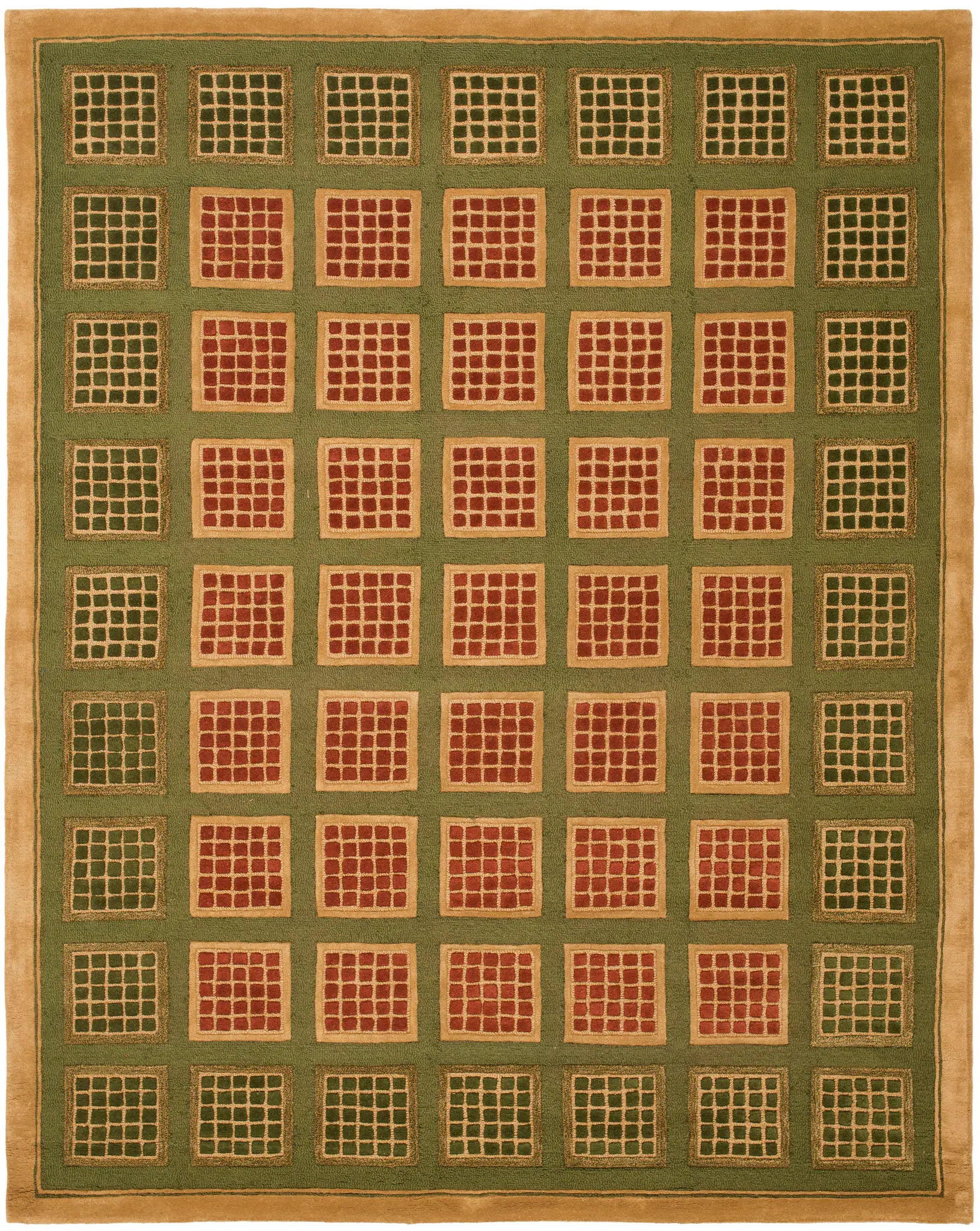 Soho Grid Square Hand-Tufted Wool Rug