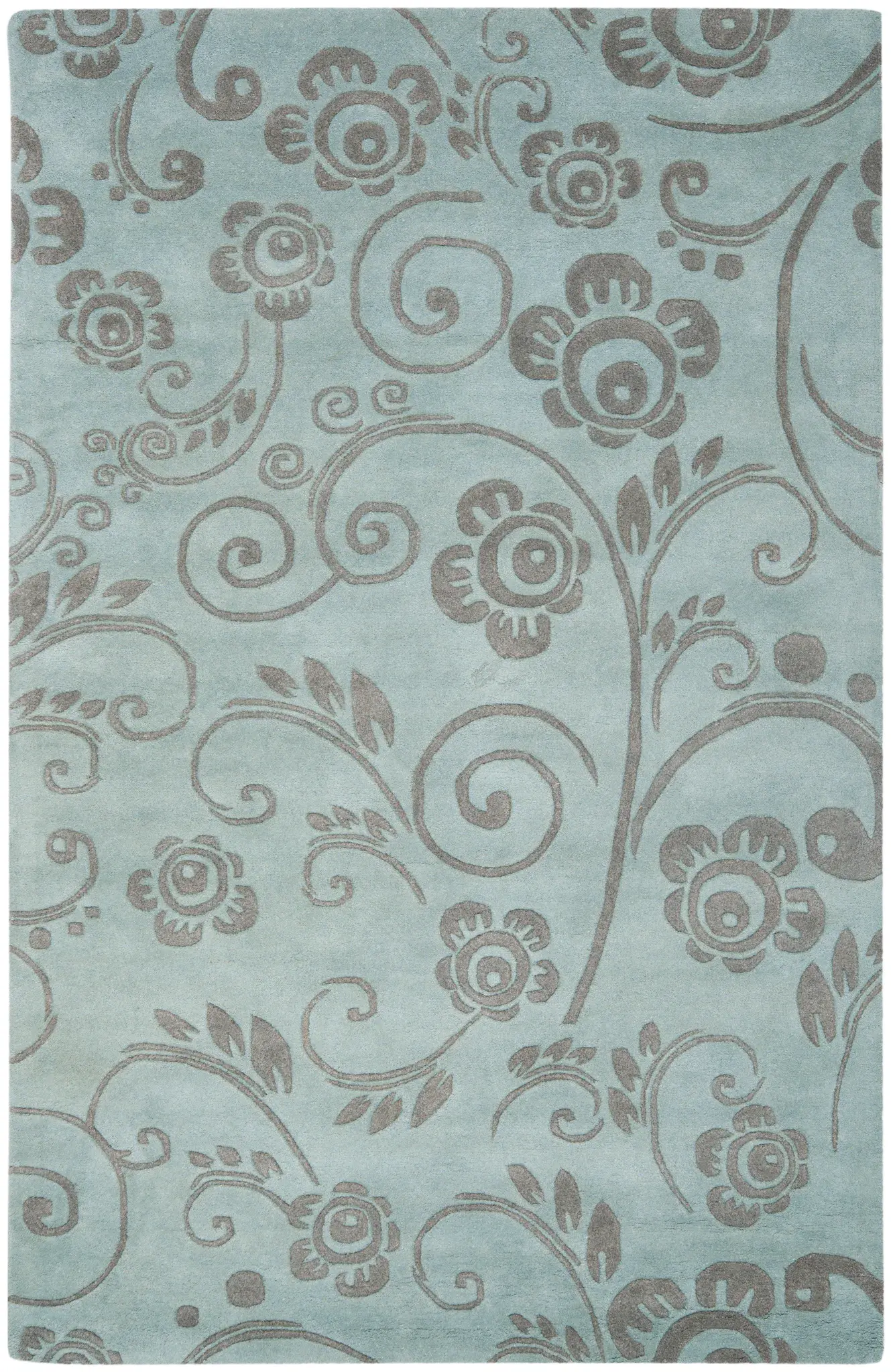 Soho Swirling Floral Hand-Tufted Wool Rug