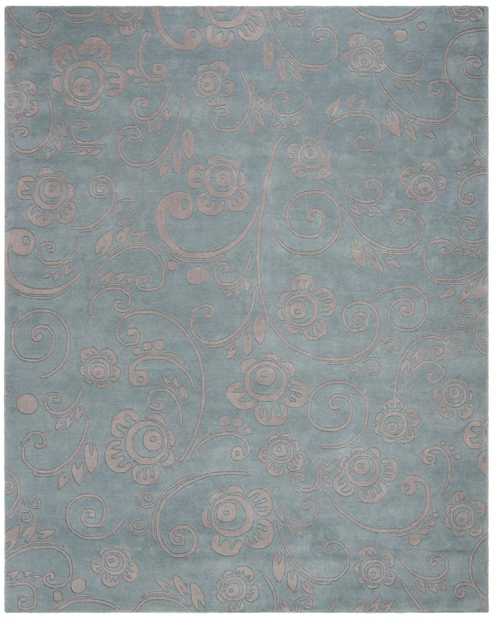 Soho Swirling Floral Hand-Tufted Wool Rug
